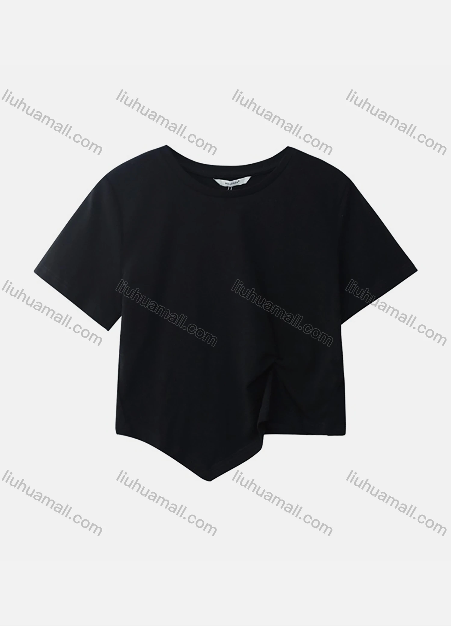 Wholesale Women's Casual Plain Round Neck Short Sleeve Twist Tee 1001# - Liuhuamall