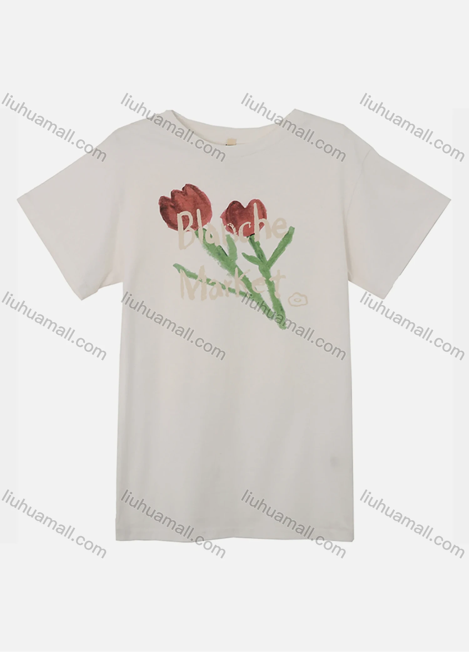 Wholesale Women's Casual Graphic Round Neck Short Sleeve Tee 1003# - Liuhuamall