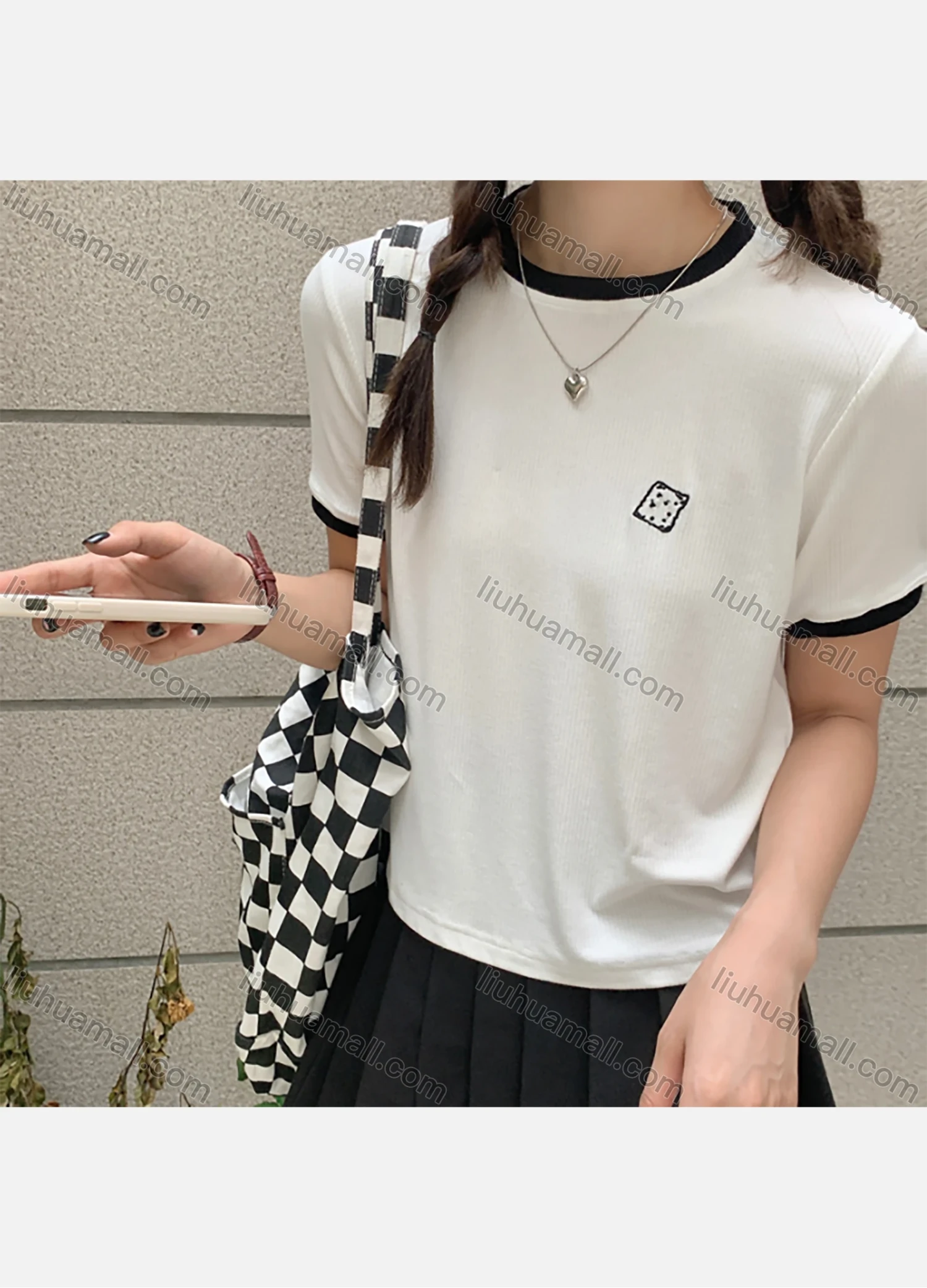 Wholesale Women's Casual Round Neck Short Sleeve Tee 1044# - Liuhuamall