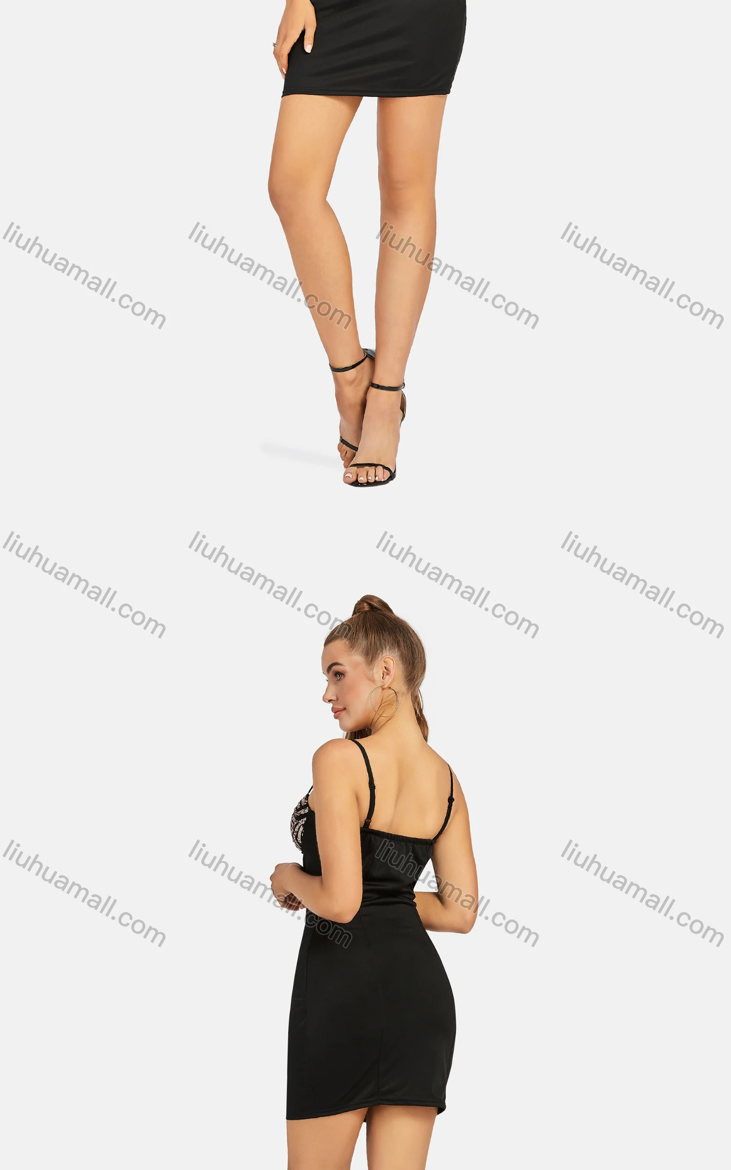 Wholesale Women's Sexy Spaghetti Strap Sequin Crop Cami Top - Liuhuamall