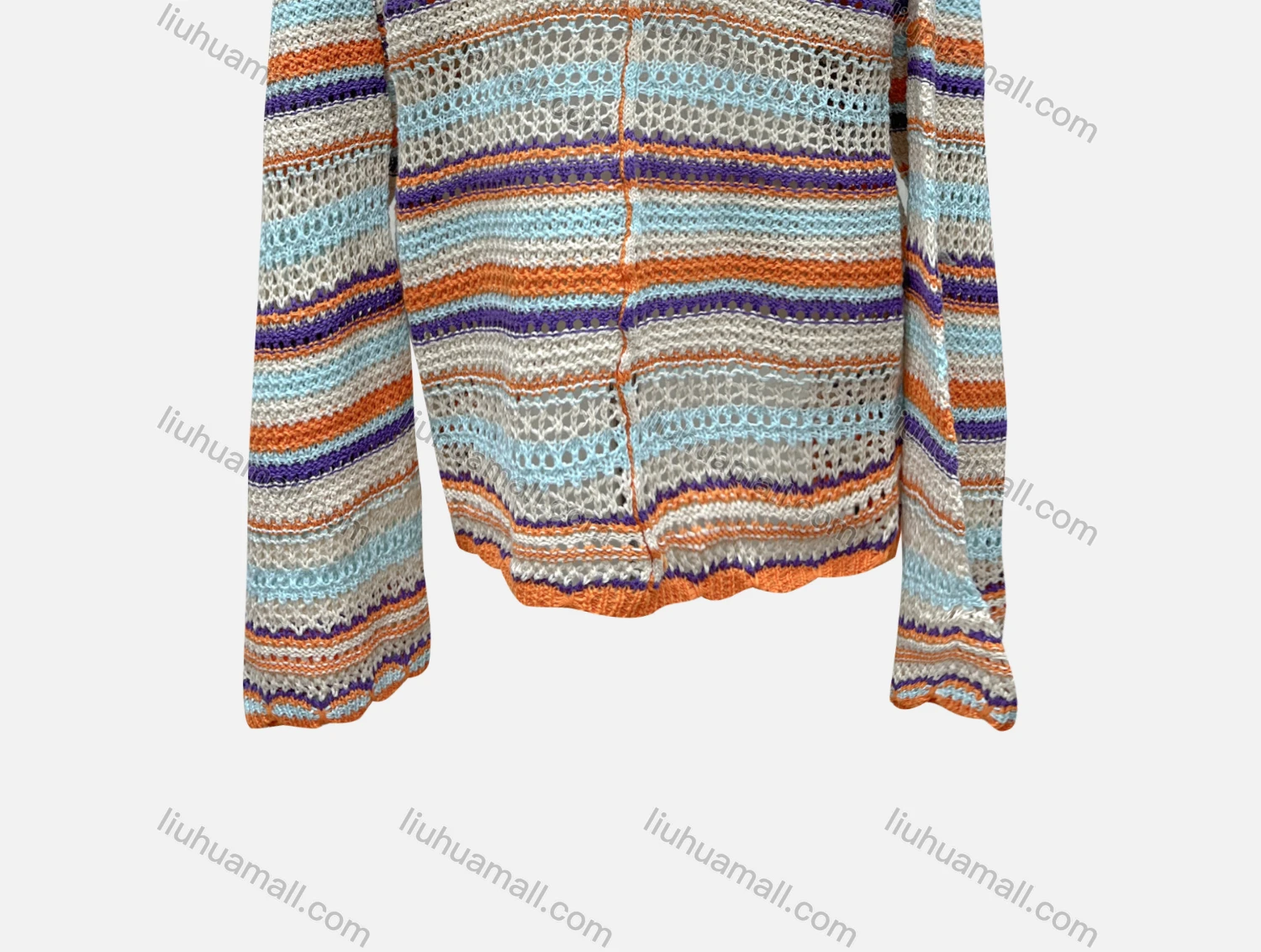 Wholesale Women's Casual V Neck Long Sleeve Hollow Out Mid Length Cover Up Knit Top YST273# - Liuhuamall
