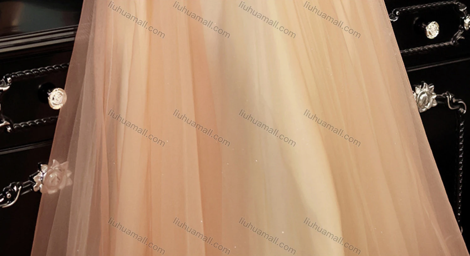 Wholesale Women's Elegant Mesh Ruffle Trim Pleated Sequin Off Shoulder High Waist Floor Length Evening Dress - Liuhuamall