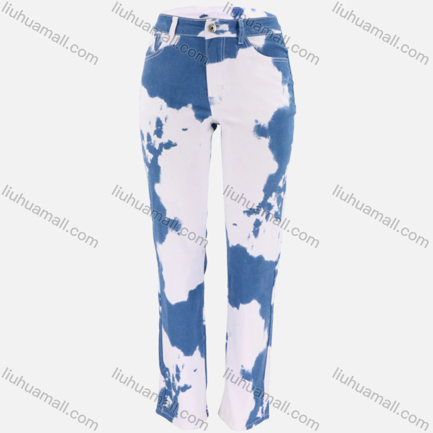 Wholesale Women's Casual Tie Dye Straight Leg Ankle Length Jean - Liuhuamall