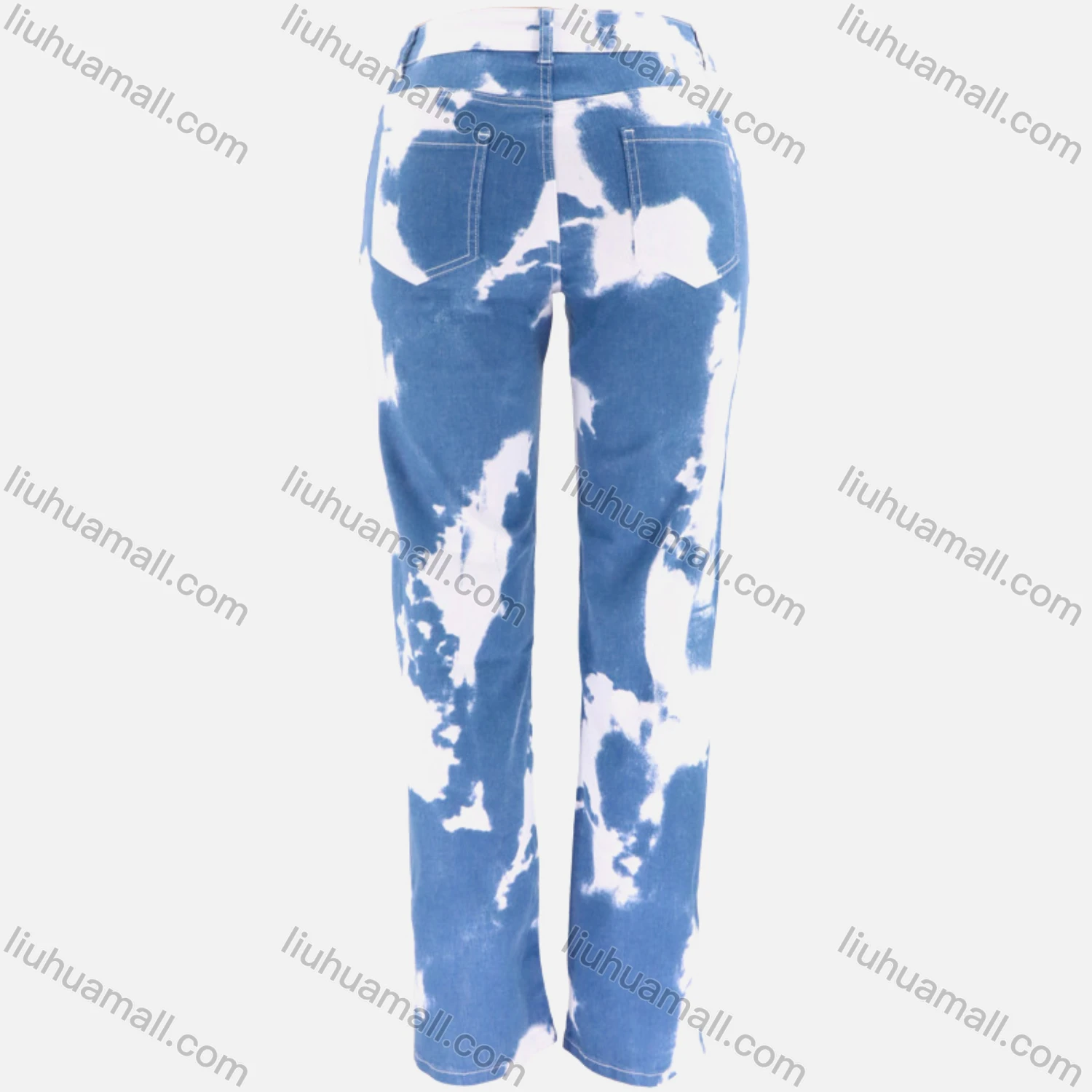 Wholesale Women's Casual Tie Dye Straight Leg Ankle Length Jean - Liuhuamall