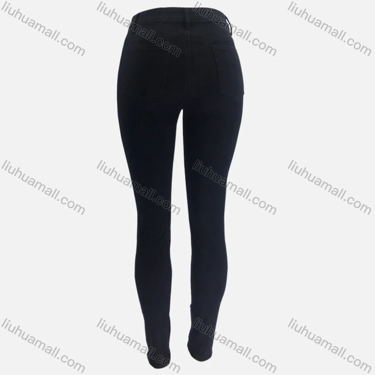 Wholesale Women's Plain High Waist Button Down Hip Lifting Ankle Length Skinny Fit Jeans - Liuhuamall