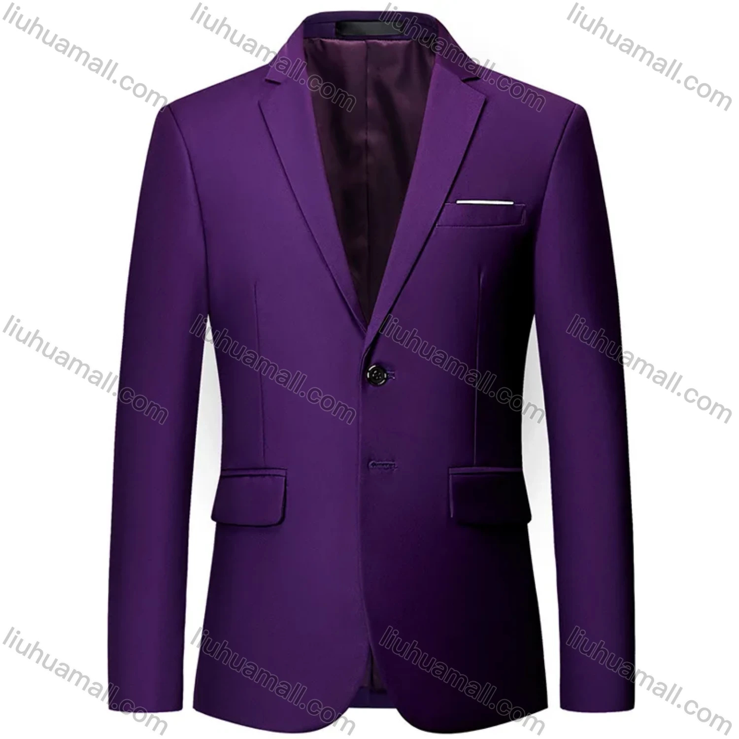 Wholesale Men's Formal Business Plain 2 Buttons Lapel Patch Pocket Suit Jacket - Liuhuamall