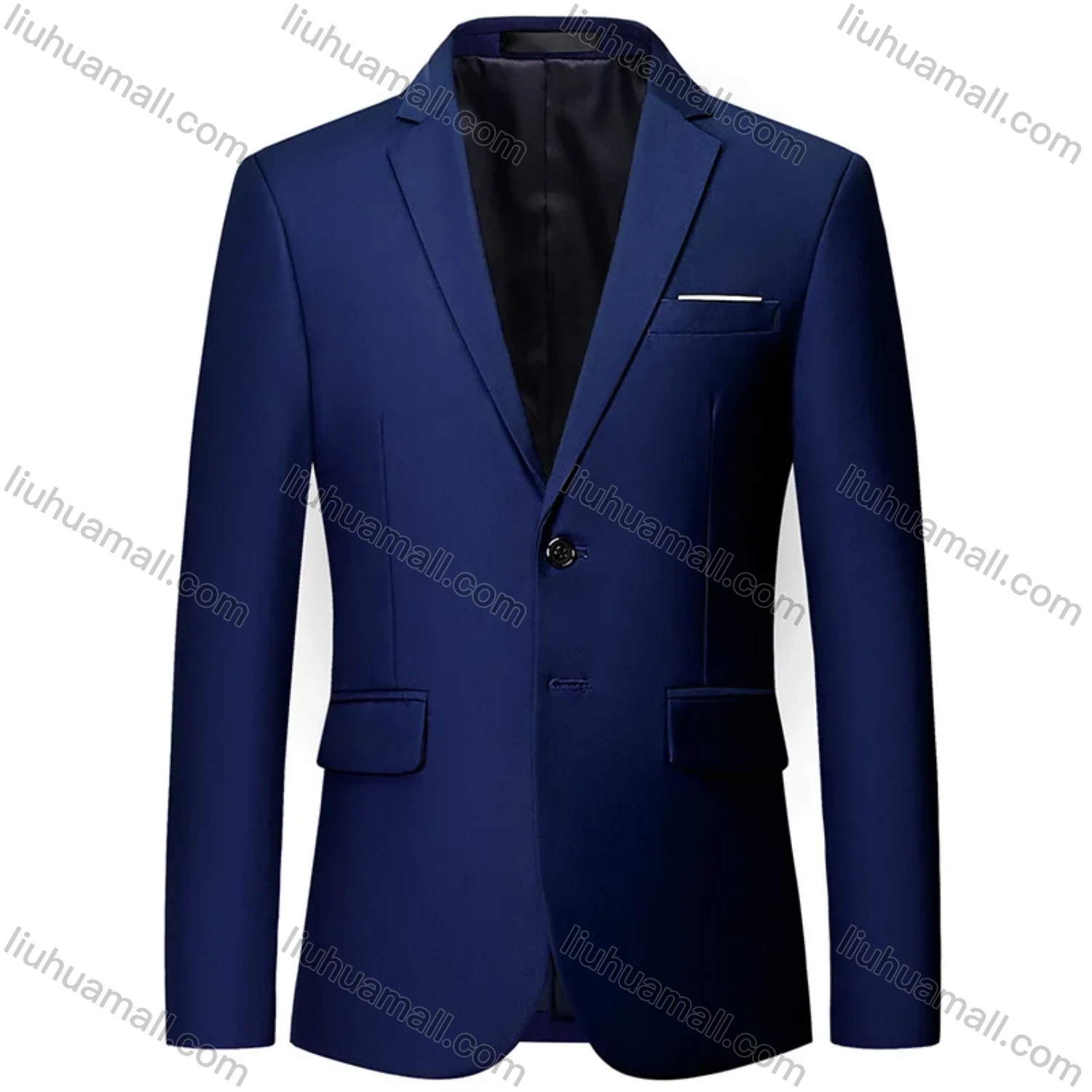 Wholesale Men's Formal Business Plain 2 Buttons Lapel Patch Pocket Suit Jacket - Liuhuamall