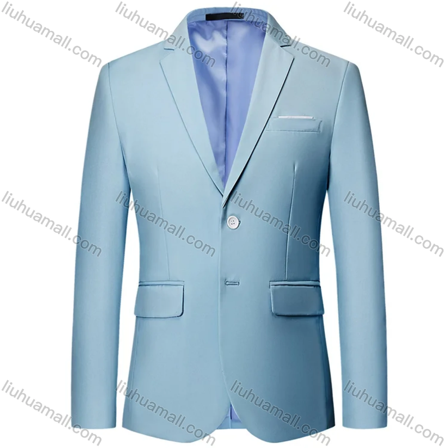 Wholesale Men's Formal Business Plain 2 Buttons Lapel Patch Pocket Suit Jacket - Liuhuamall