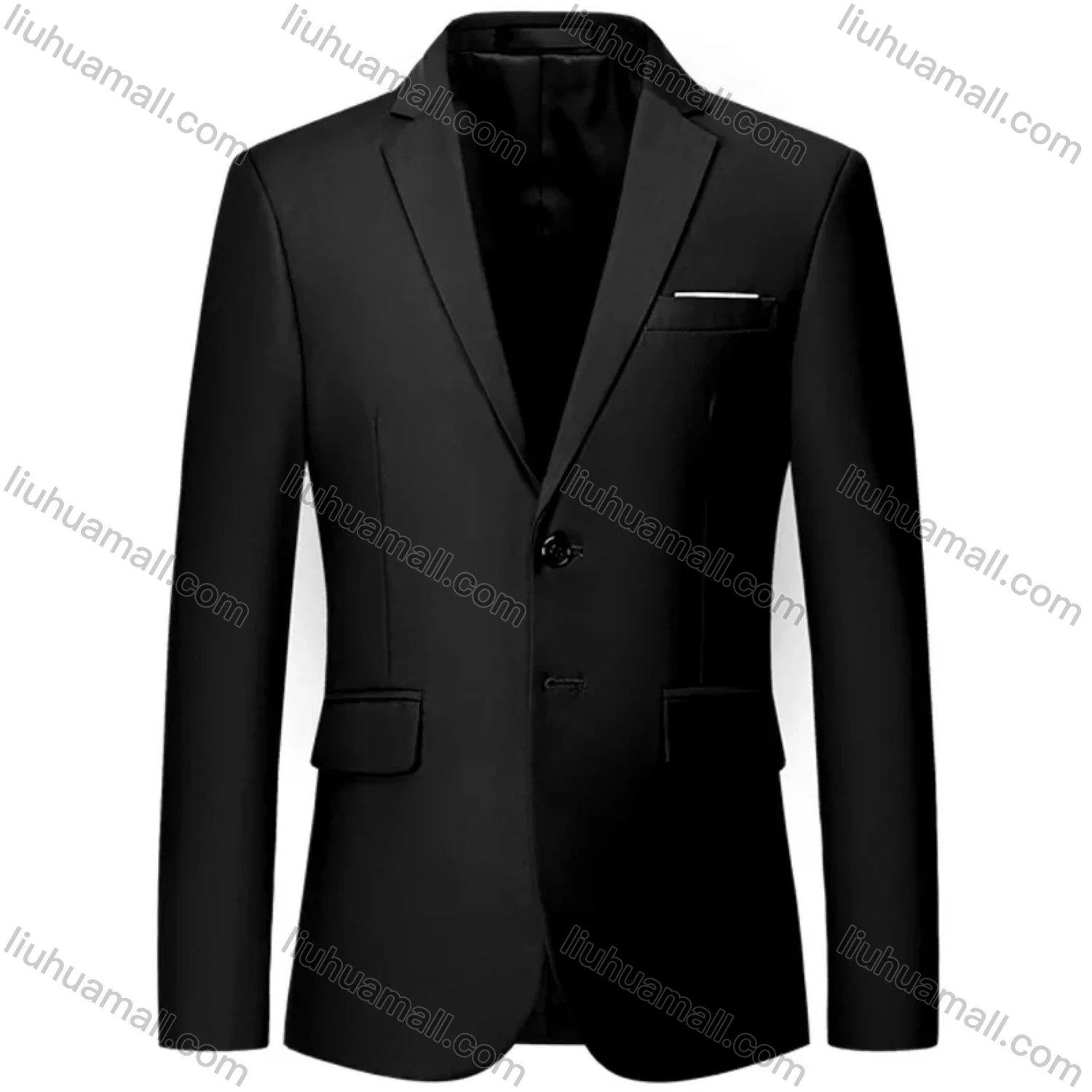 Wholesale Men's Formal Business Plain 2 Buttons Lapel Patch Pocket Suit Jacket - Liuhuamall