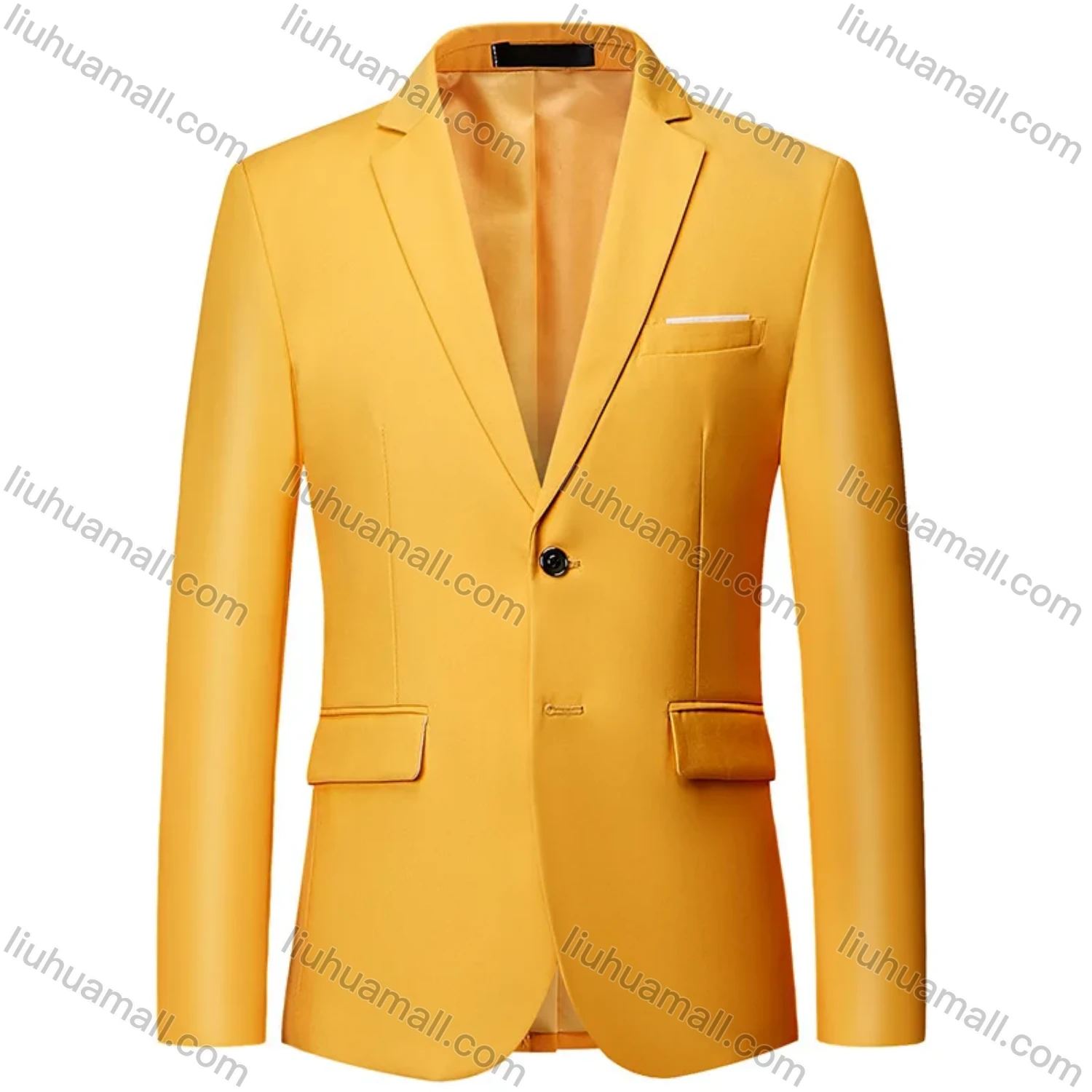 Wholesale Men's Formal Business Plain 2 Buttons Lapel Patch Pocket Suit Jacket - Liuhuamall
