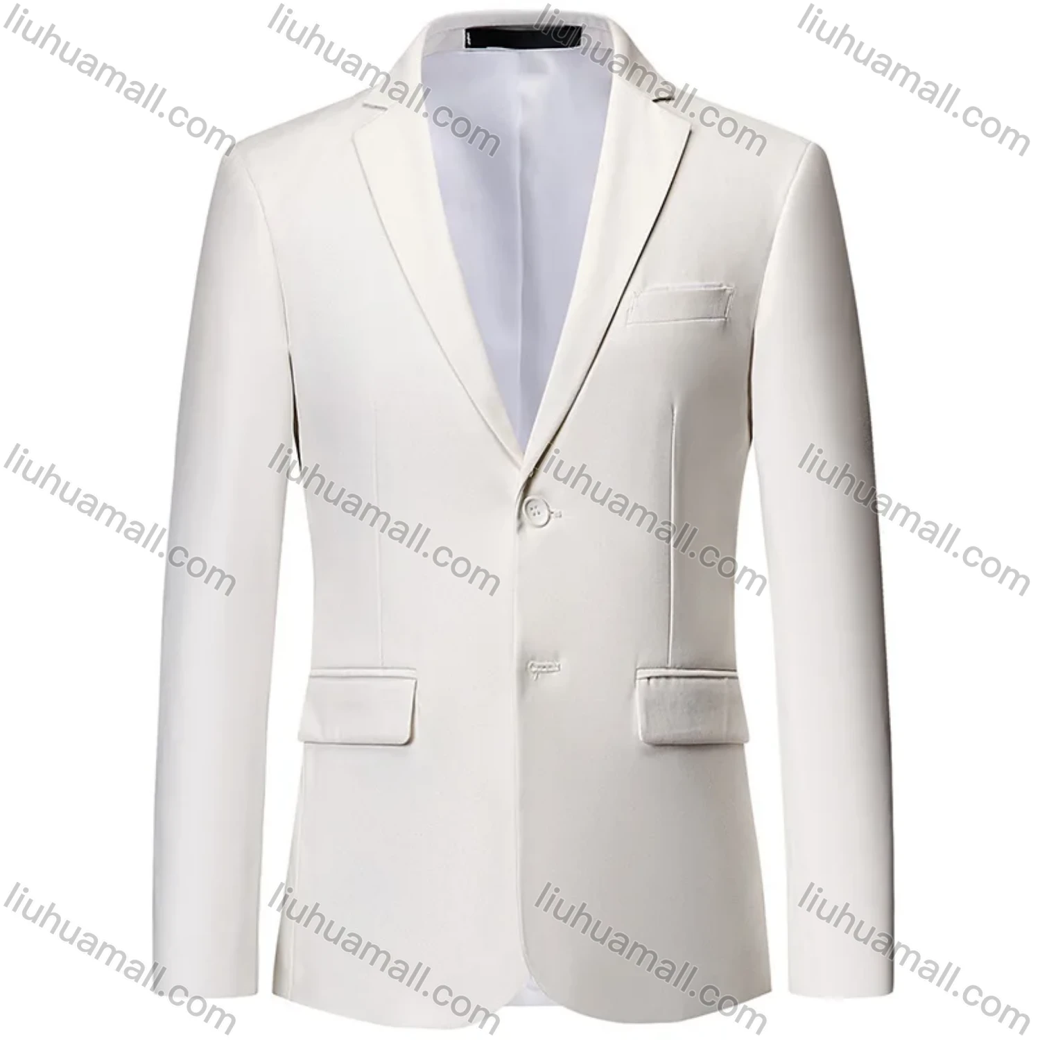 Wholesale Men's Formal Business Plain 2 Buttons Lapel Patch Pocket Suit Jacket - Liuhuamall