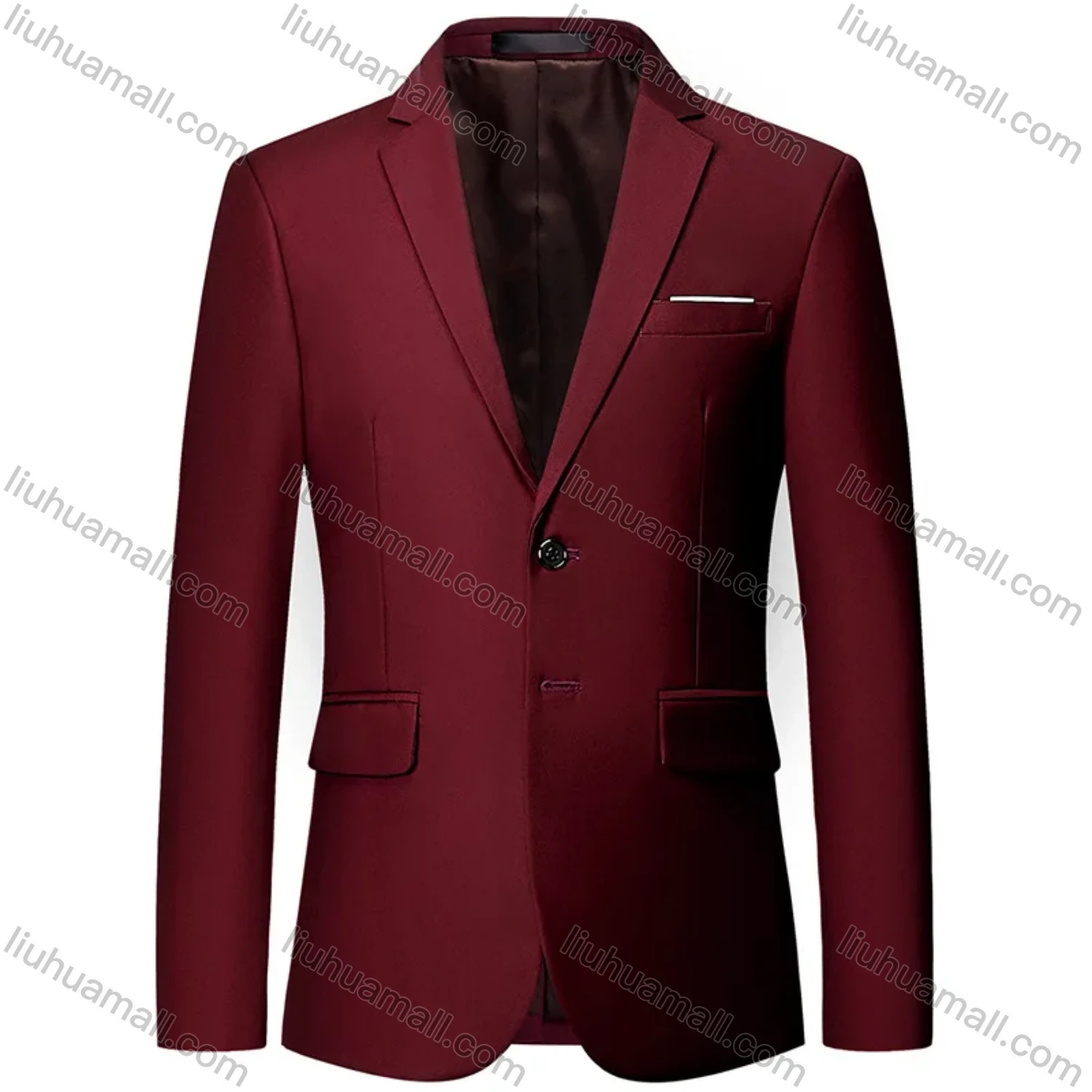 Wholesale Men's Formal Business Plain 2 Buttons Lapel Patch Pocket Suit Jacket - Liuhuamall
