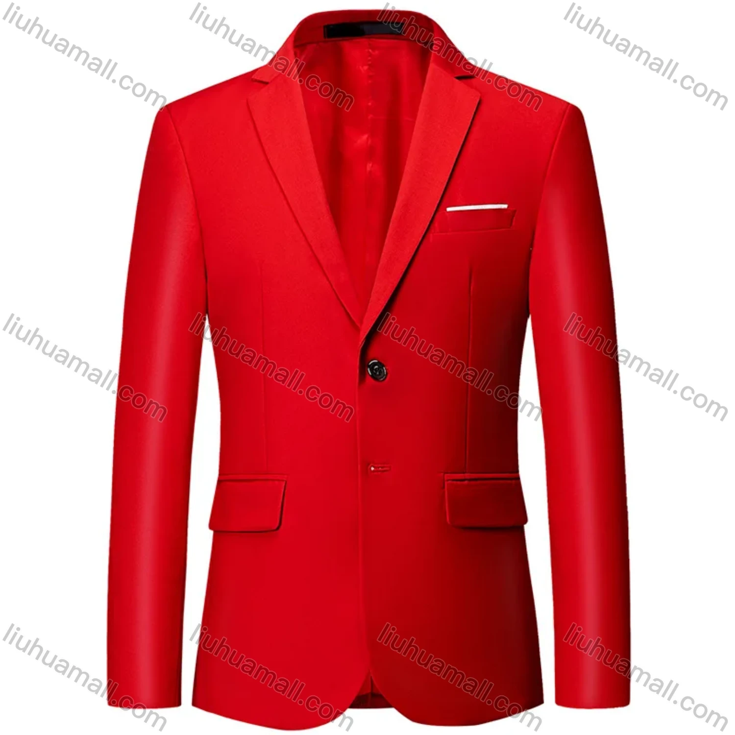 Wholesale Men's Formal Business Plain 2 Buttons Lapel Patch Pocket Suit Jacket - Liuhuamall