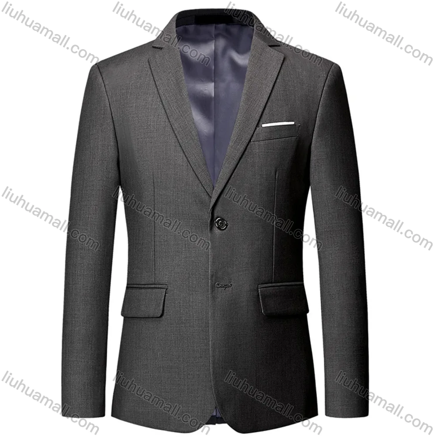 Wholesale Men's Formal Business Plain 2 Buttons Lapel Patch Pocket Suit Jacket - Liuhuamall