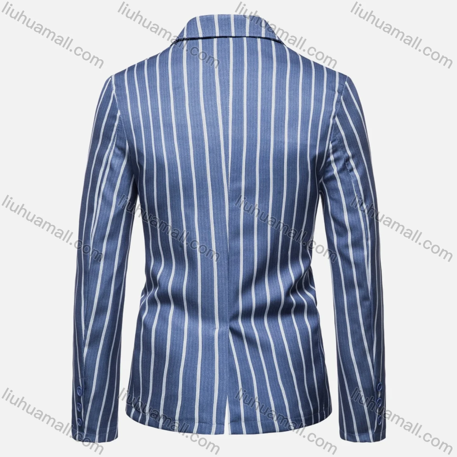 Wholesale Men's Formal Business Striped 2 Buttons Lapel Patch Pocket Suit Jacket - Liuhuamall