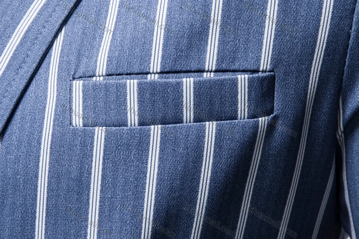 Wholesale Men's Formal Business Striped 2 Buttons Lapel Patch Pocket Suit Jacket - Liuhuamall