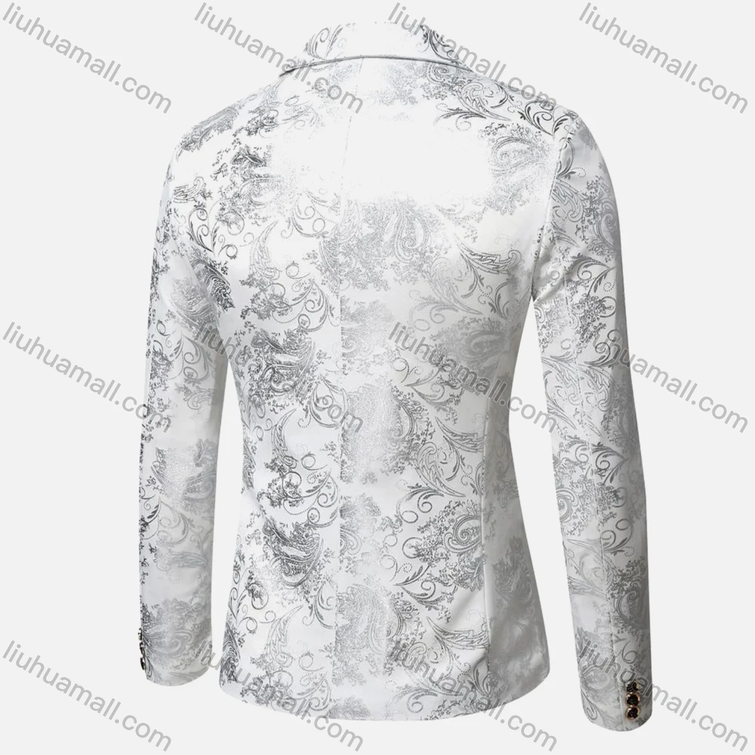 Wholesale Men's Formal Paisley Print Lapel Patch Pocket One Button Evening Suit Jacket - Liuhuamall