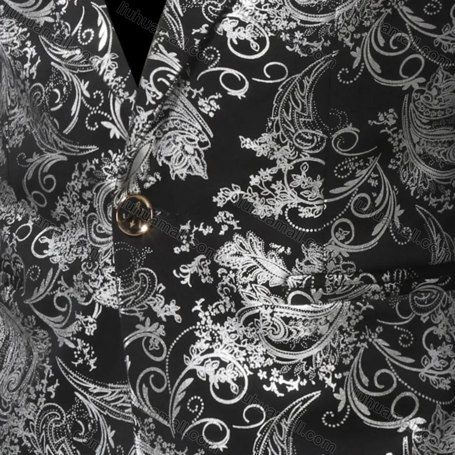 Wholesale Men's Formal Paisley Print Lapel Patch Pocket One Button Evening Suit Jacket - Liuhuamall