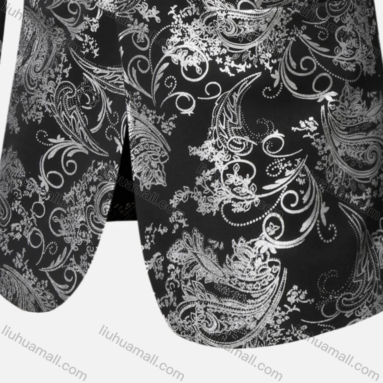 Wholesale Men's Formal Paisley Print Lapel Patch Pocket One Button Evening Suit Jacket - Liuhuamall