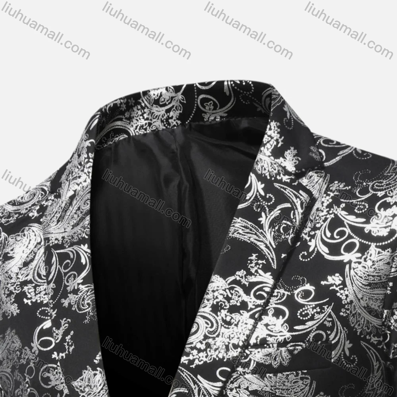 Wholesale Men's Formal Paisley Print Lapel Patch Pocket One Button Evening Suit Jacket - Liuhuamall