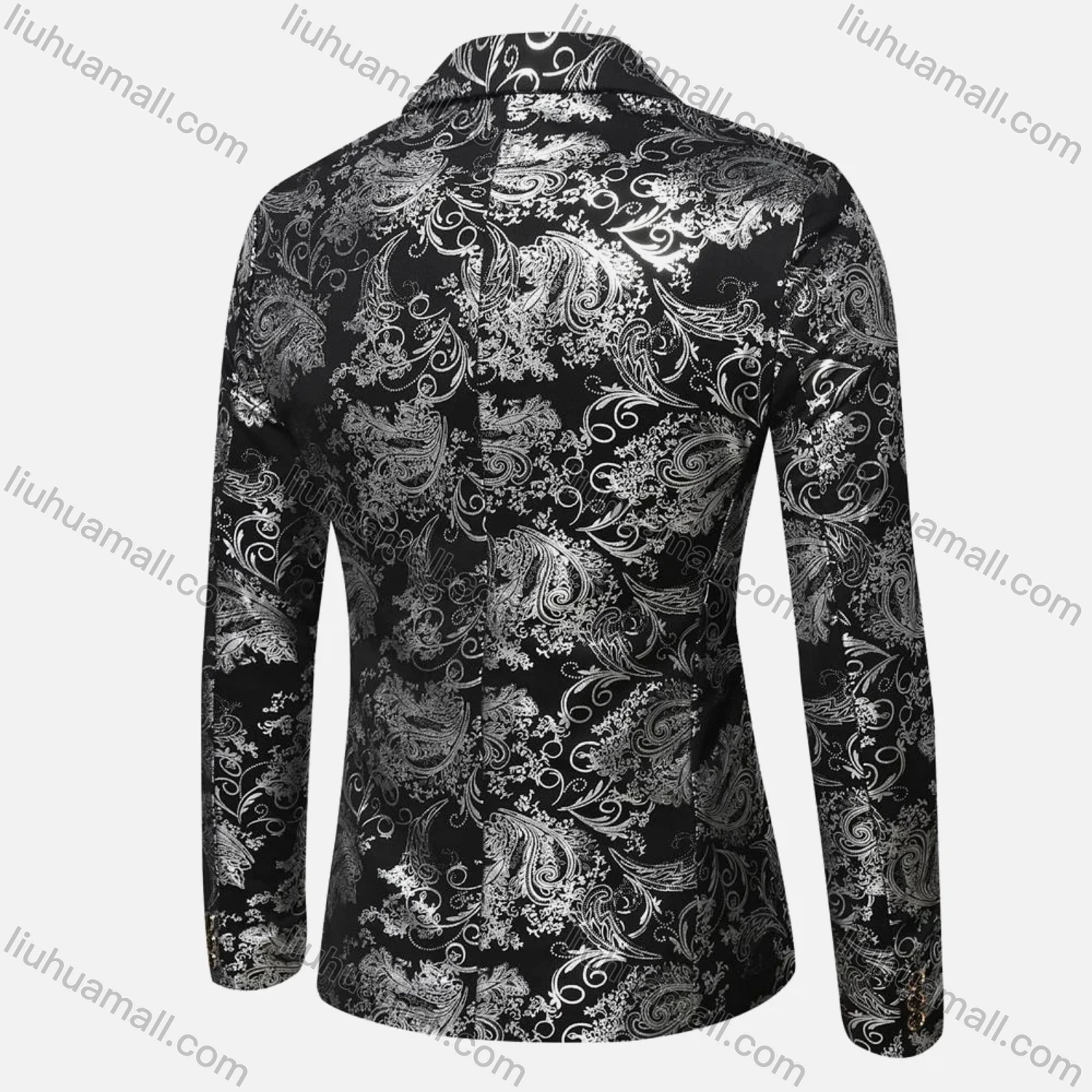 Wholesale Men's Formal Paisley Print Lapel Patch Pocket One Button Evening Suit Jacket - Liuhuamall
