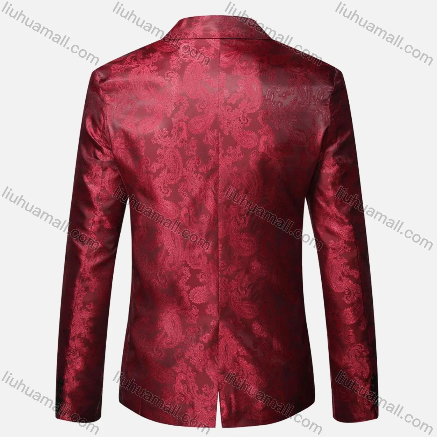 Wholesale Men's Formal Paisley Print Lapel Patch Pocket One Button Evening Suit Jacket - Liuhuamall