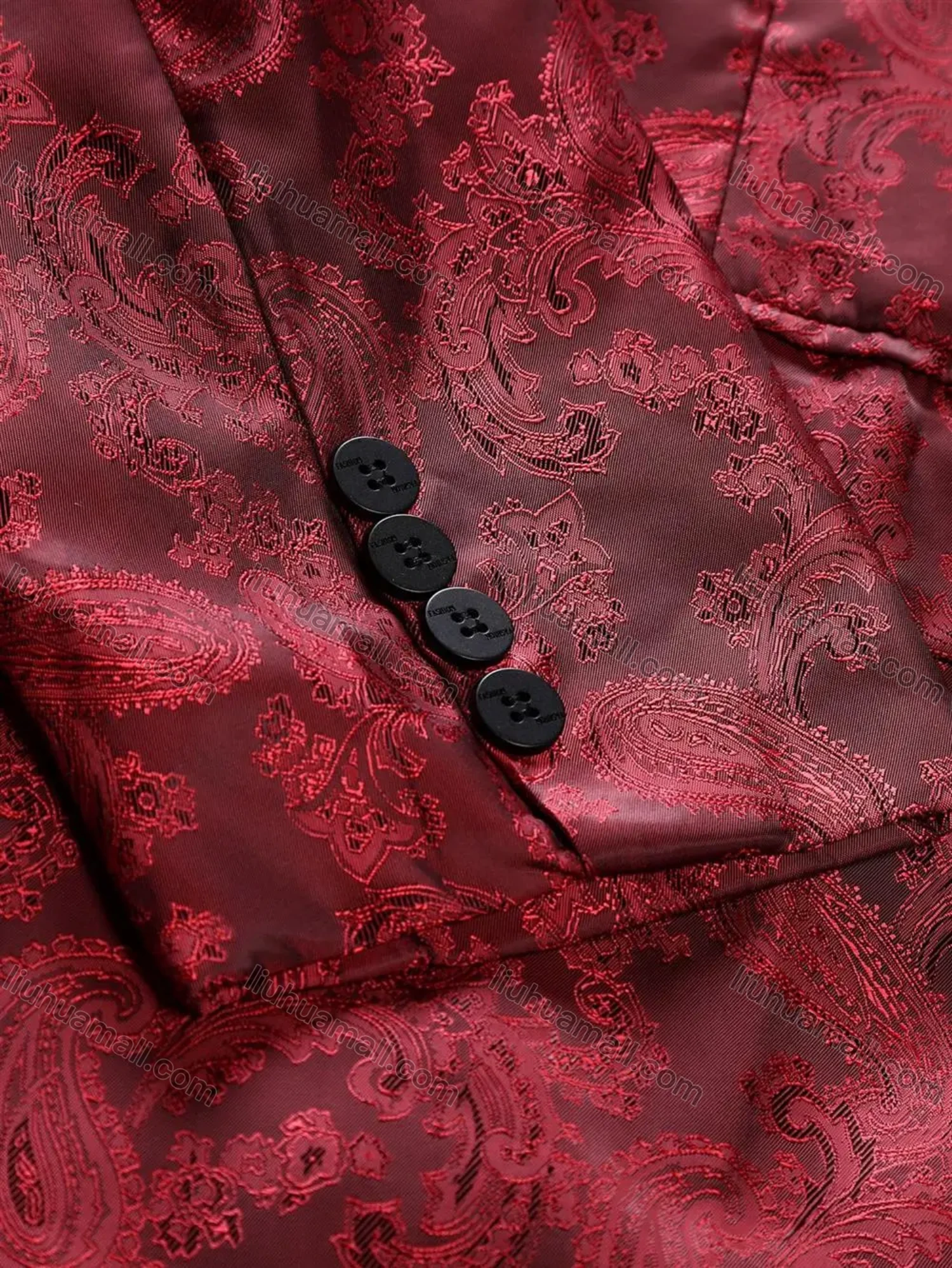 Wholesale Men's Formal Paisley Print Lapel Patch Pocket One Button Evening Suit Jacket - Liuhuamall