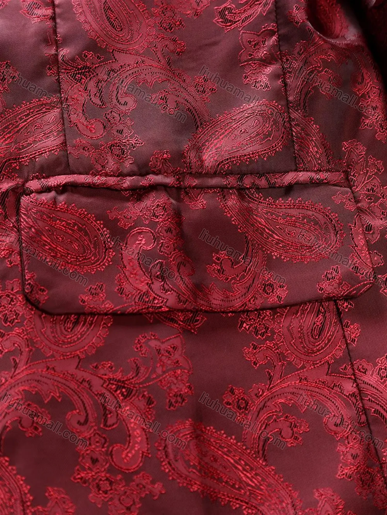 Wholesale Men's Formal Paisley Print Lapel Patch Pocket One Button Evening Suit Jacket - Liuhuamall