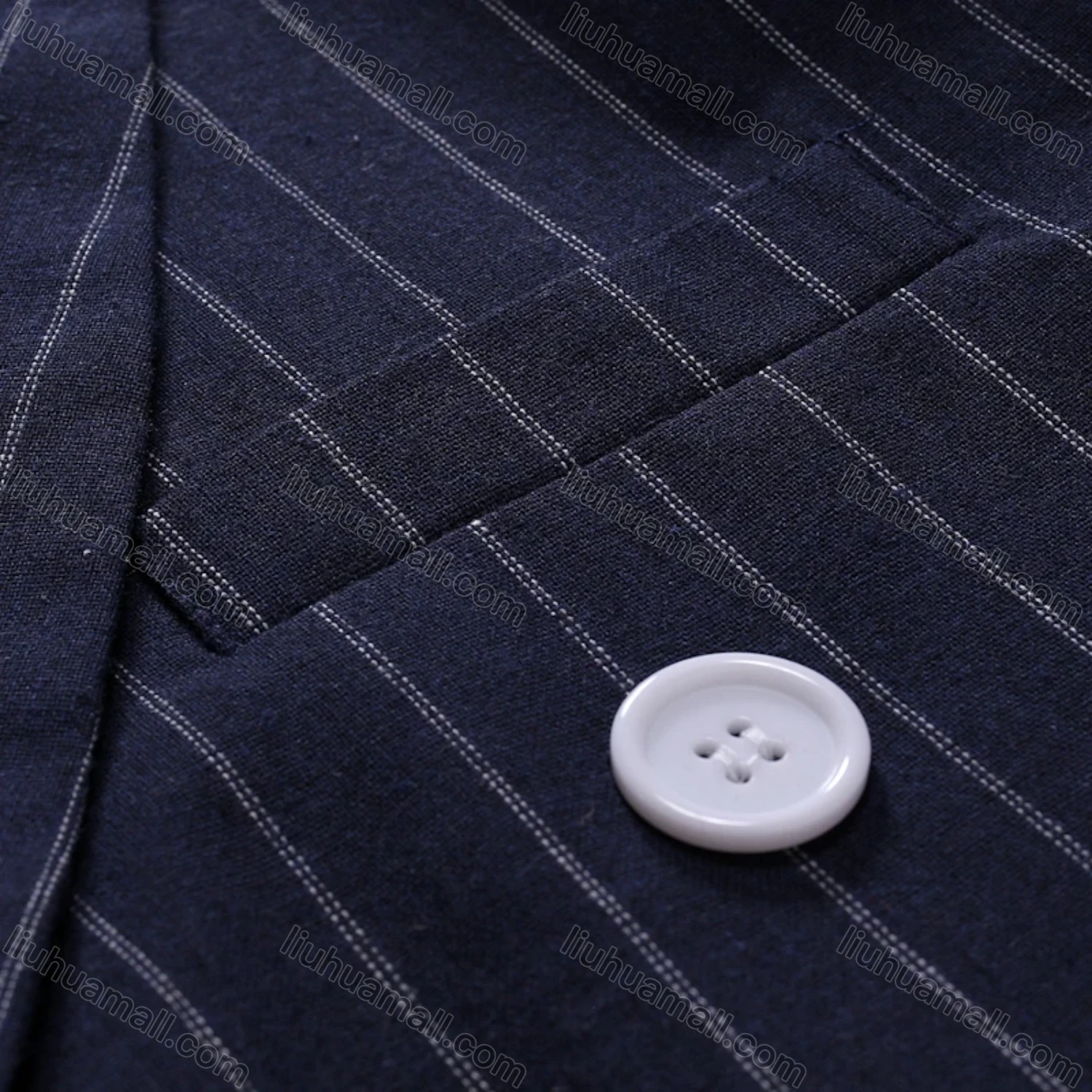 Wholesale Men's Formal & Casual Striped Double Breasted Lapel Patch Pocket Suit Jacket - Liuhuamall