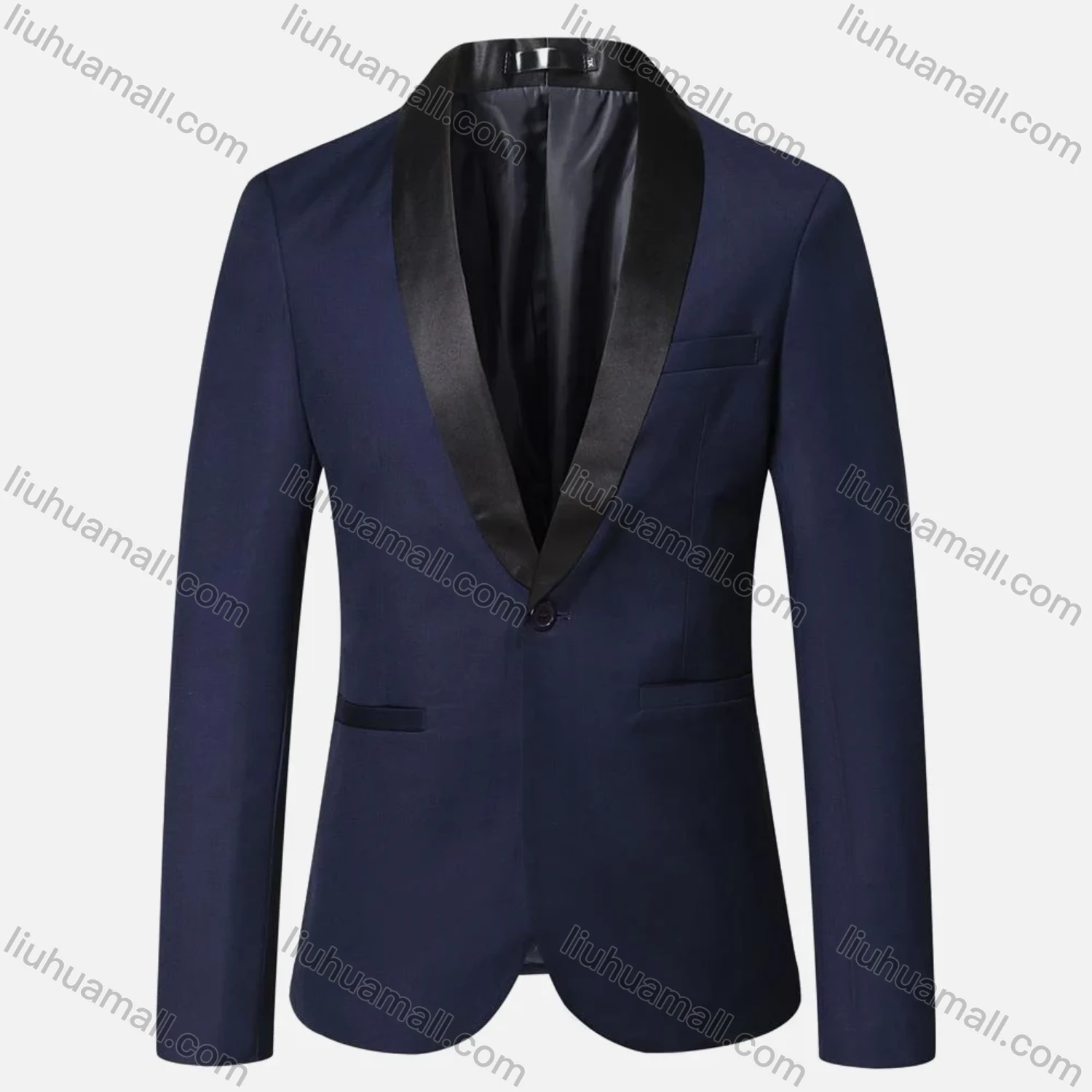 Wholesale Men's Formal Business & Evening Banquet Plain One Button Lapel Patch Pockets Suit Jacket - Liuhuamall