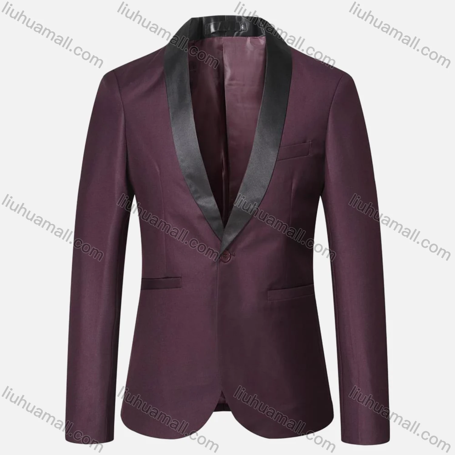 Wholesale Men's Formal Business & Evening Banquet Plain One Button Lapel Patch Pockets Suit Jacket - Liuhuamall