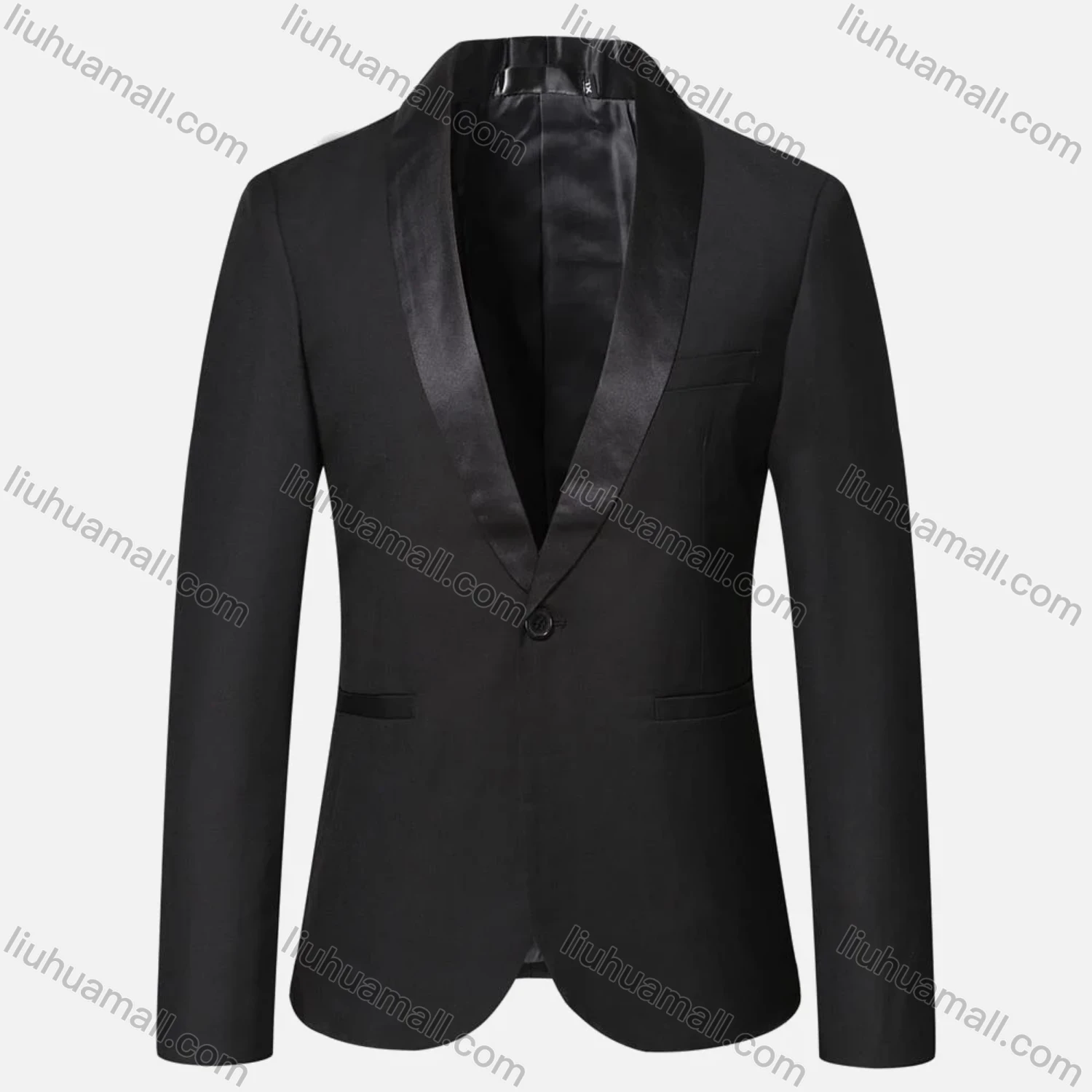 Wholesale Men's Formal Business & Evening Banquet Plain One Button Lapel Patch Pockets Suit Jacket - Liuhuamall