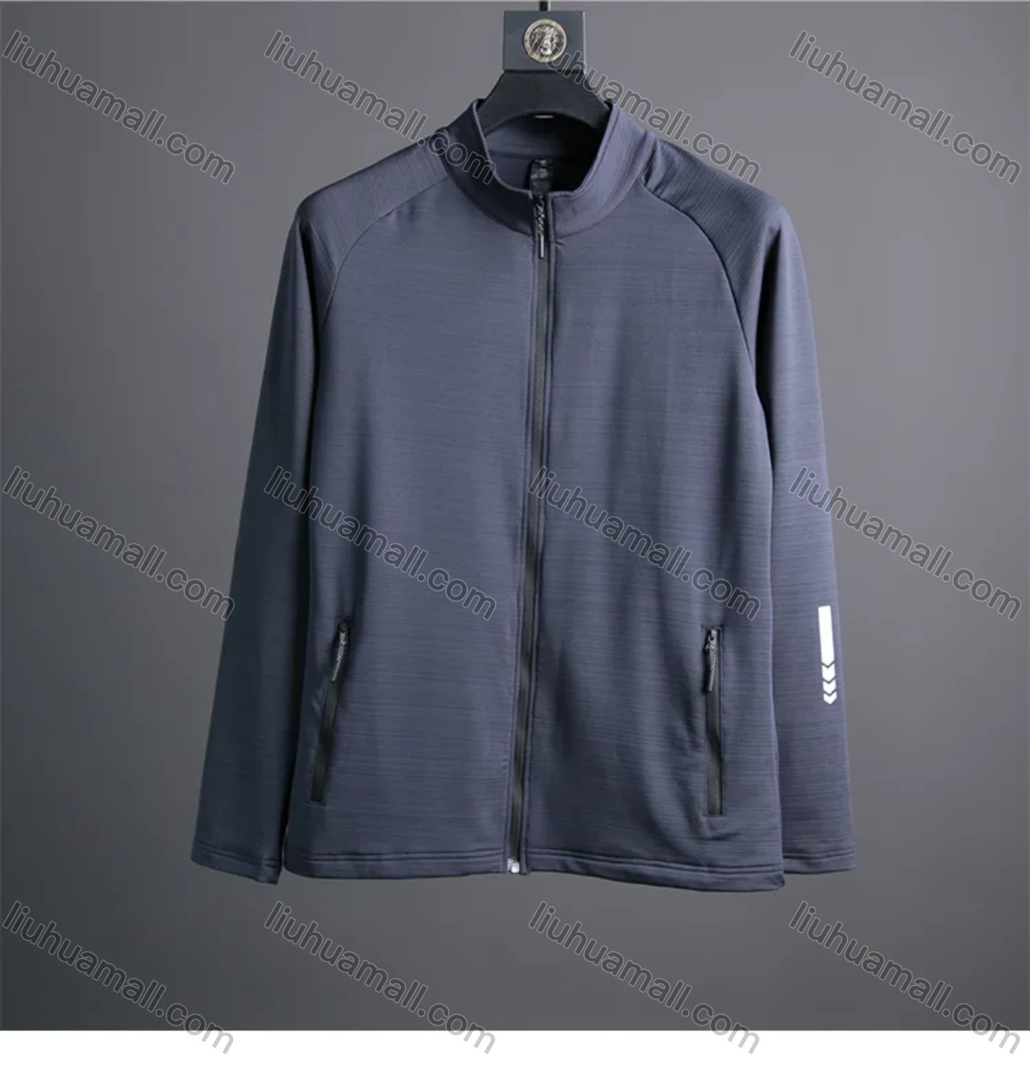 Wholesale Men's Sporty Stand Collar Long Sleeve Quick Dry Breathable Jacket - Liuhuamall