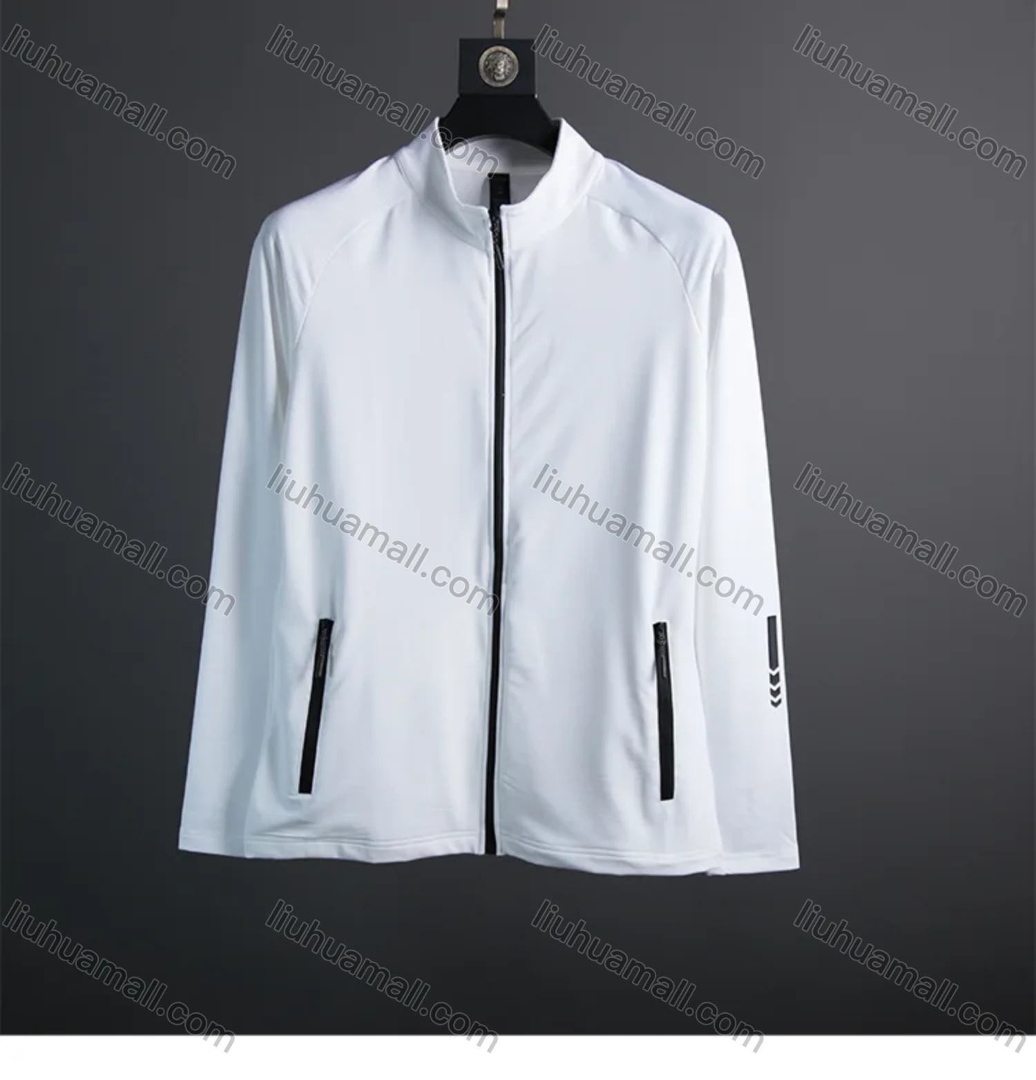 Wholesale Men's Sporty Stand Collar Long Sleeve Quick Dry Breathable Jacket - Liuhuamall