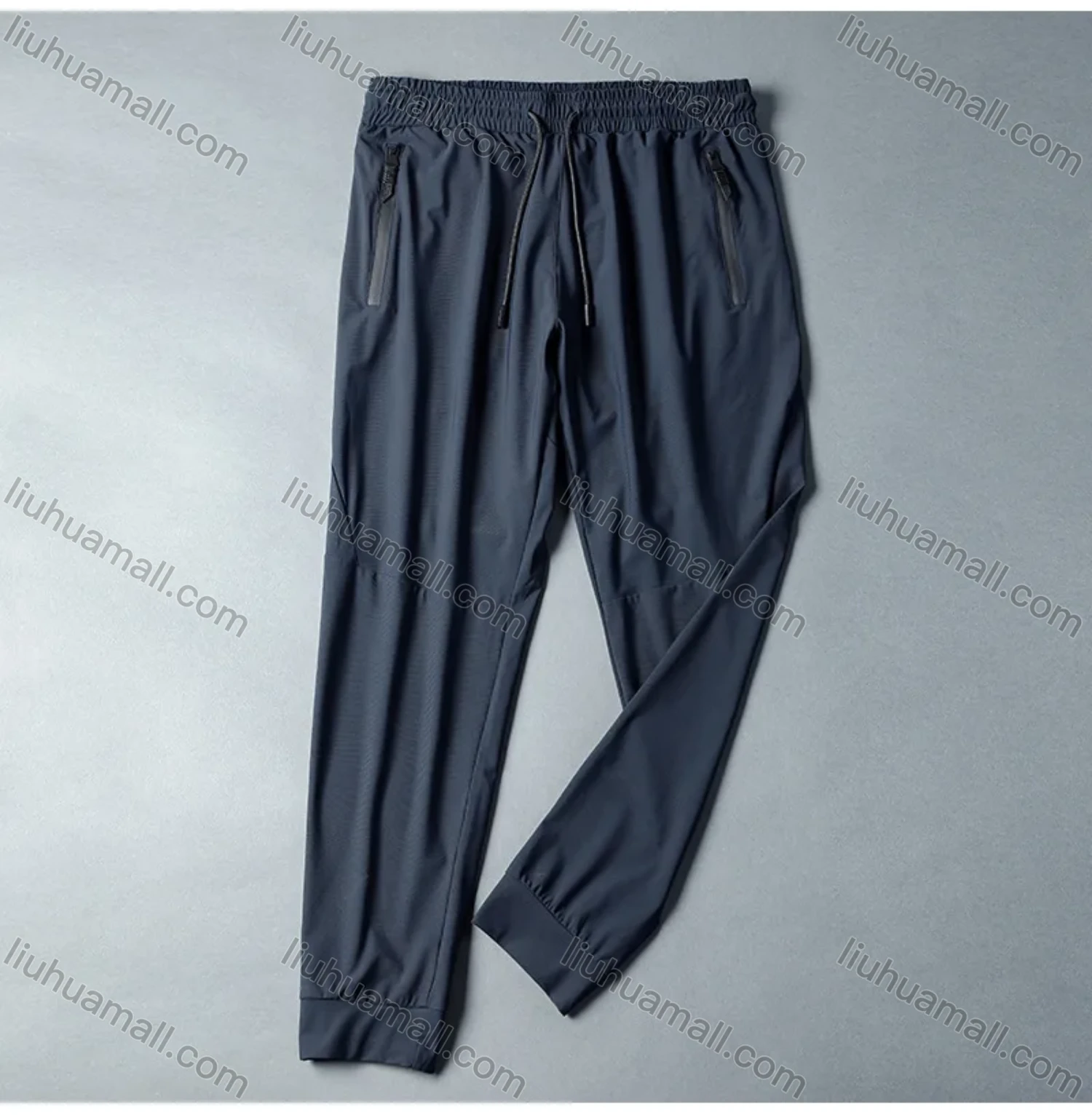 Wholesale Men's Sporty Quick Dry Breathable Zipper Pockets Drawstring Joggers - Liuhuamall