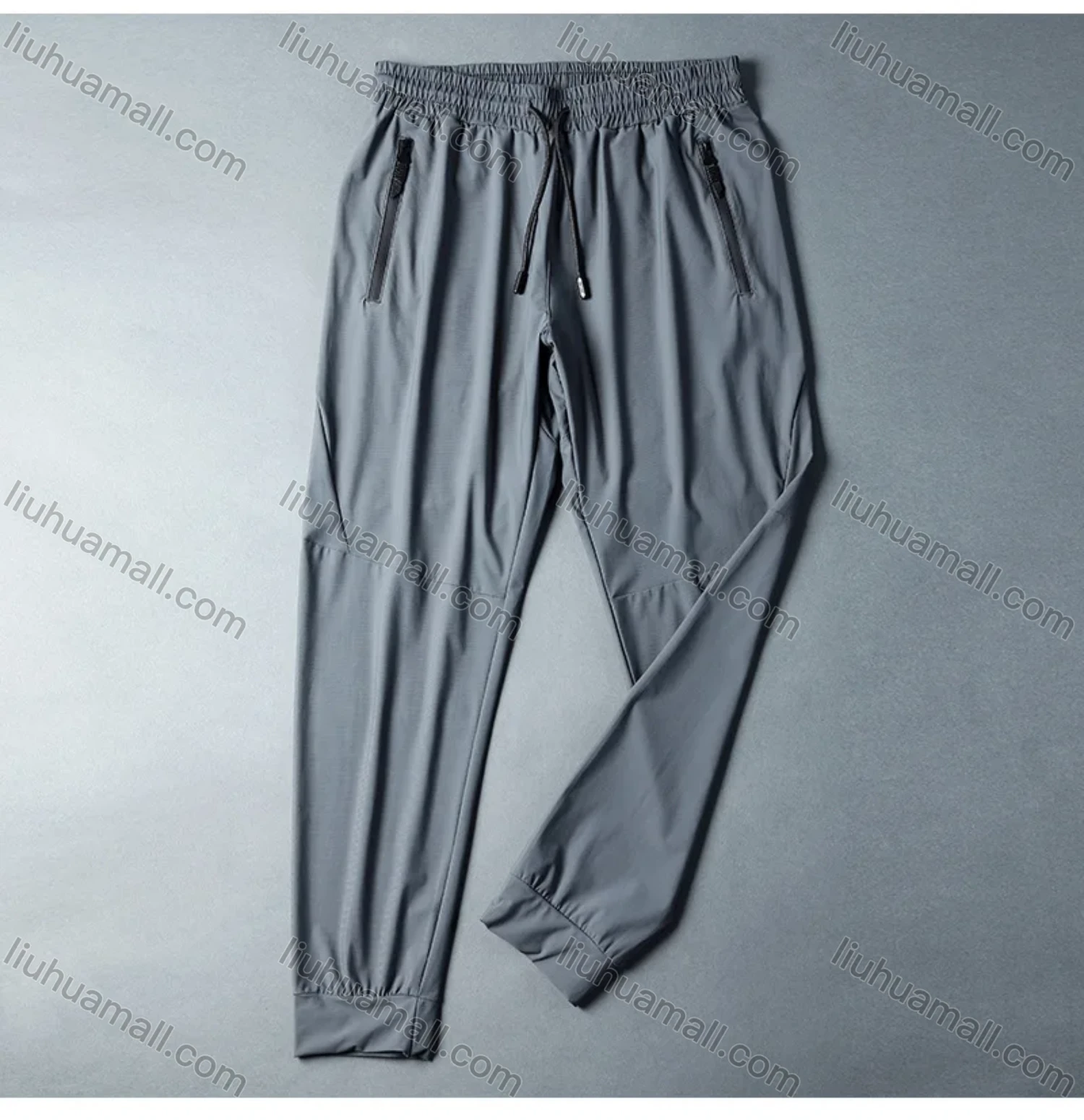 Wholesale Men's Sporty Quick Dry Breathable Zipper Pockets Drawstring Joggers - Liuhuamall