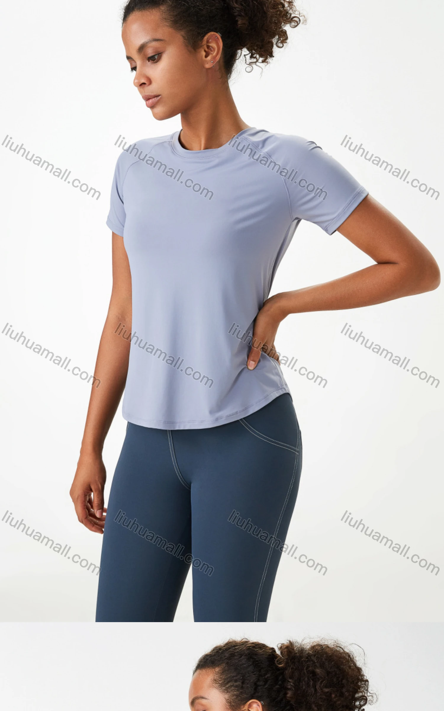Wholesale Women's Sporty Crew Neck Short Sleeve Quick Dry Breathable Mesh T-shirt - Liuhuamall