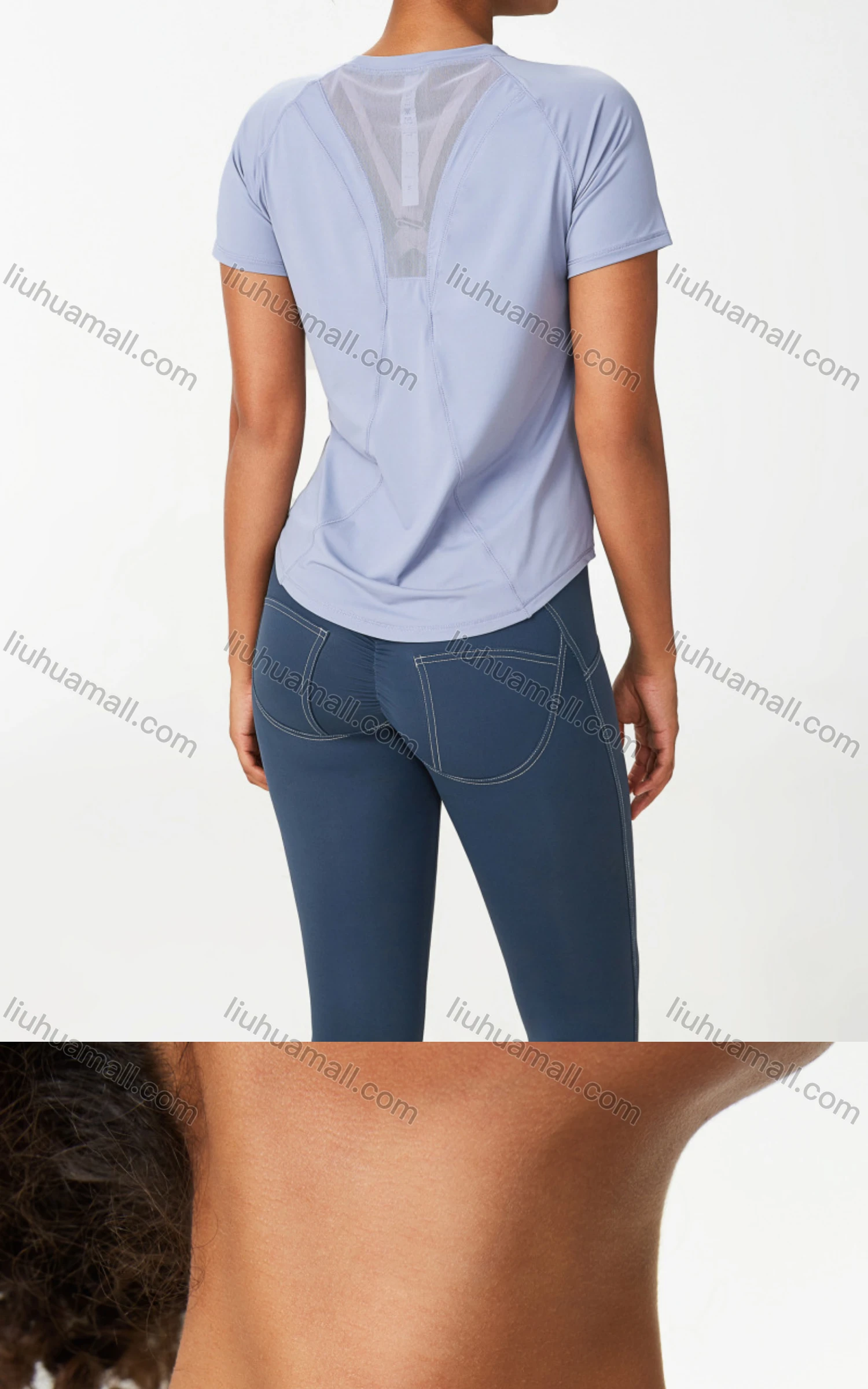 Wholesale Women's Sporty Crew Neck Short Sleeve Quick Dry Breathable Mesh T-shirt - Liuhuamall