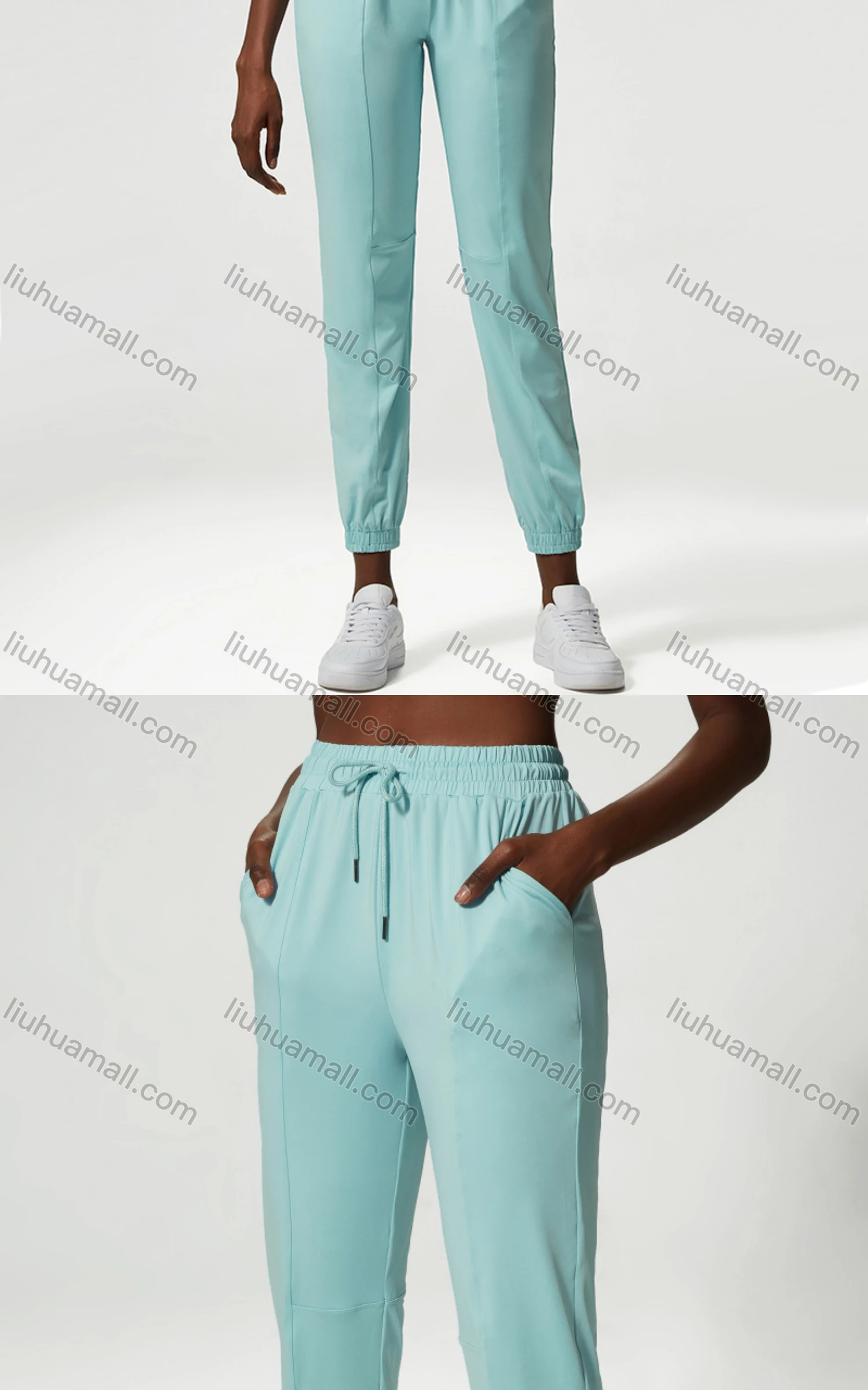 Wholesale Women's Sporty Pockets Drawstring Quick Dry Breathable Joggers - Liuhuamall