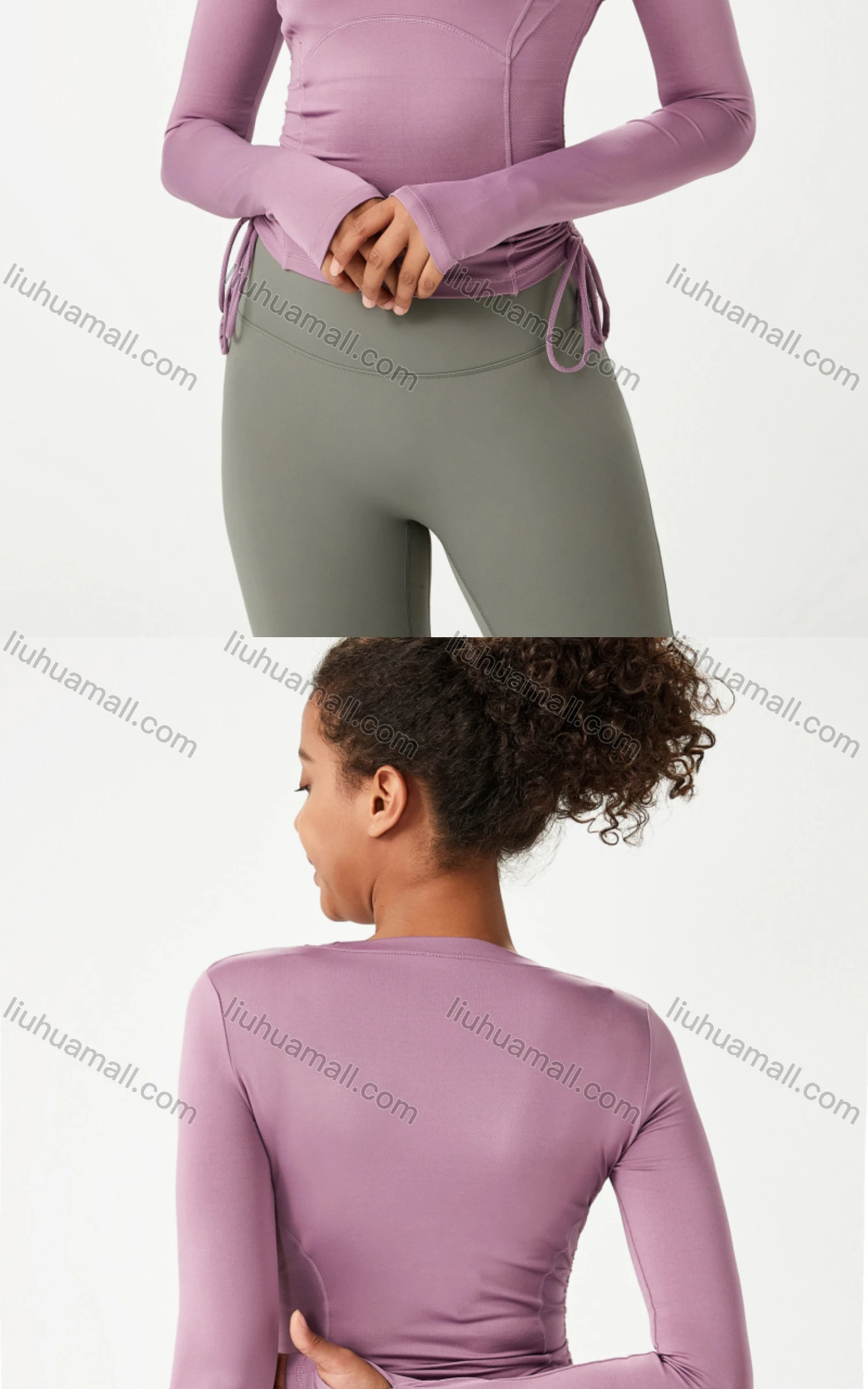 Wholesale Women's Sporty Crew Neck Drawstring Quick Dry Breathable Slim Fit T-shirt - Liuhuamall