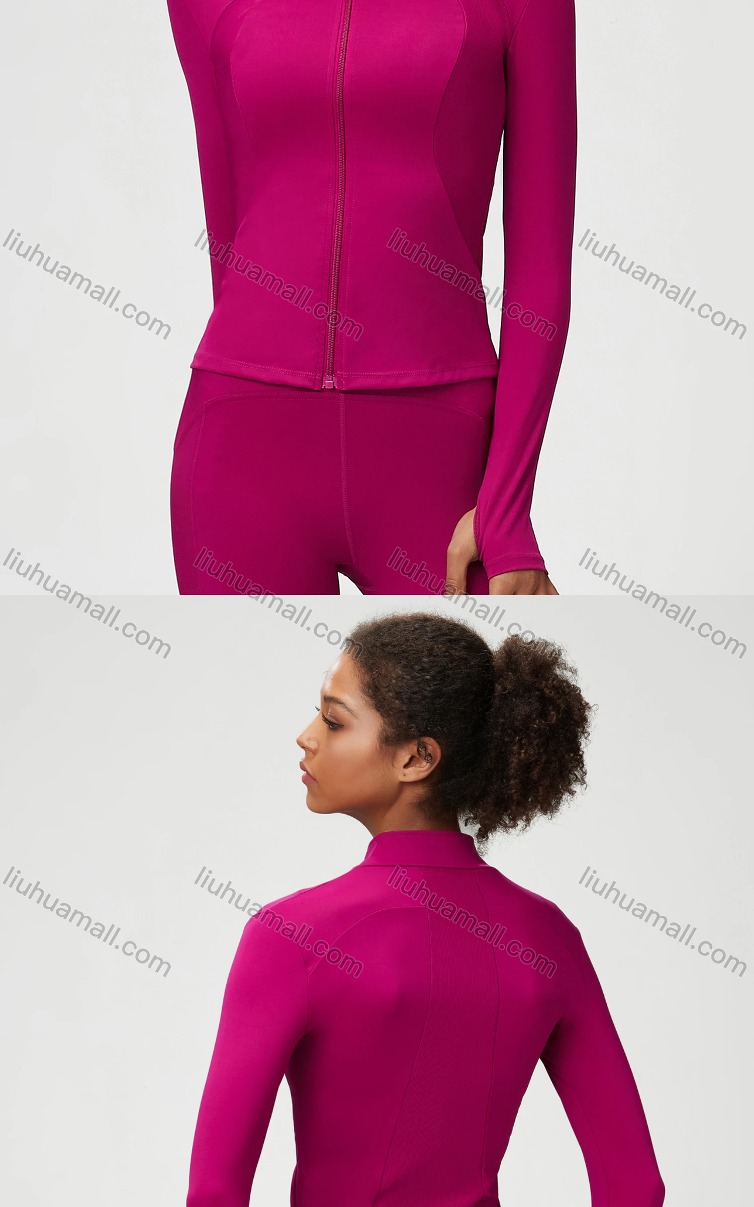 Wholesale Women's Sporty Stand Collar Long Sleeve Quick Dry Breathable Slim Fit Jackets - Liuhuamall