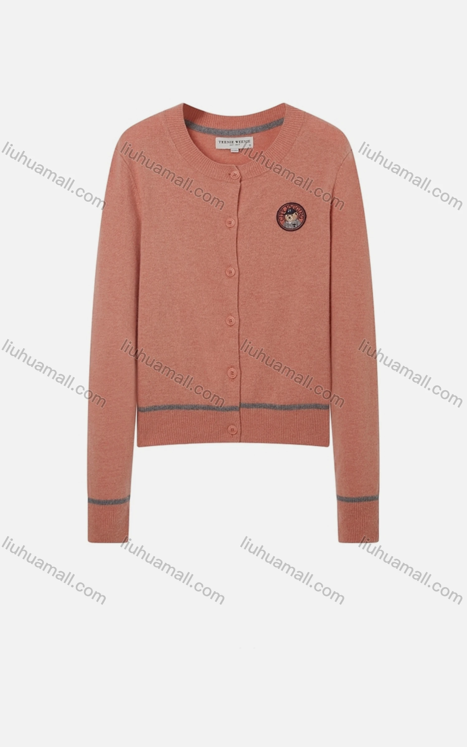 Wholesale Women's Casual Crew Neck Button Down Knit Crop Cardigan 8128# - Liuhuamall