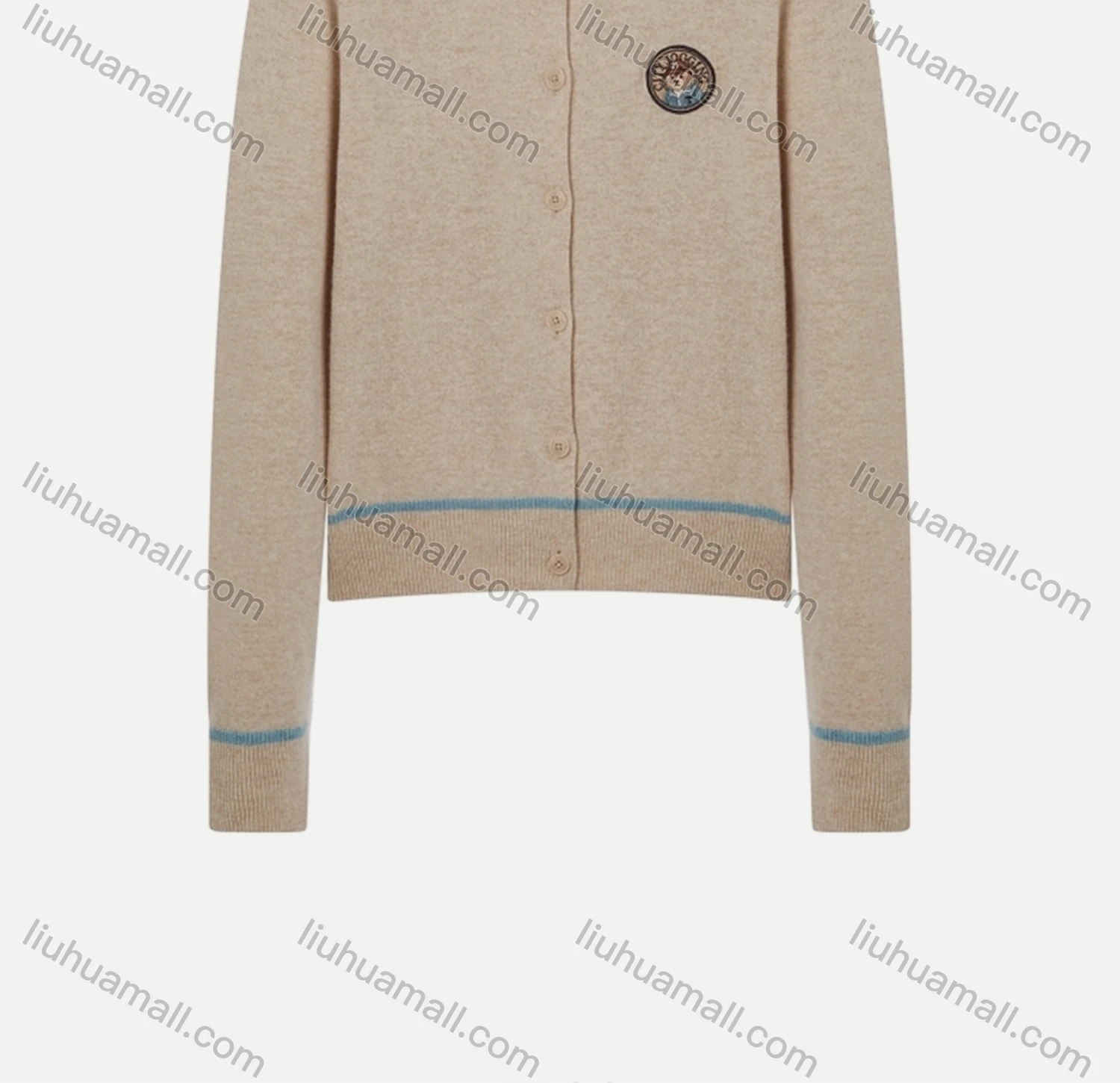 Wholesale Women's Casual Crew Neck Button Down Knit Crop Cardigan 8128# - Liuhuamall