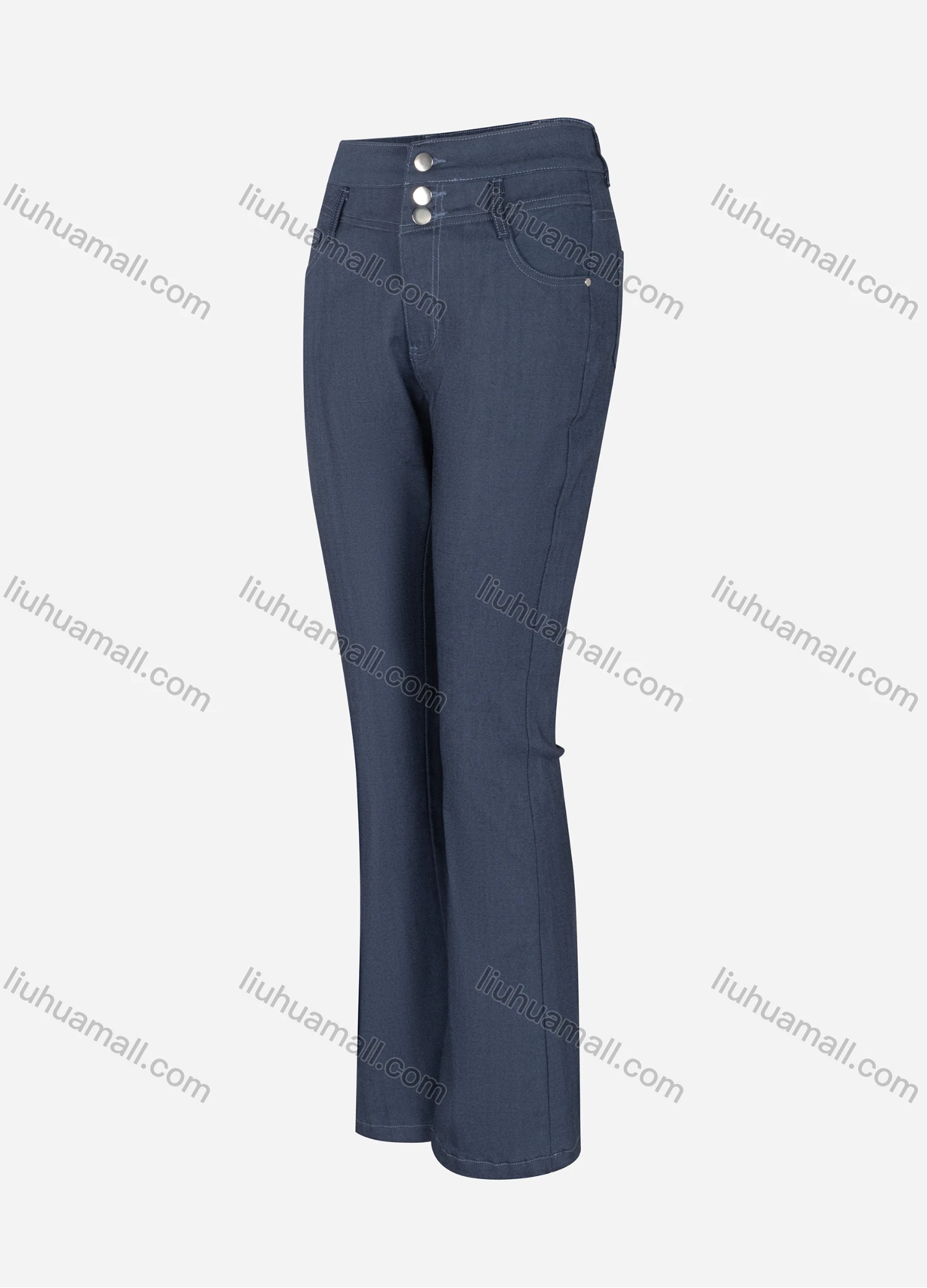 Wholesale Women's Casual Plain High Waist Flare Leg Ankle Length Jeans MJ-551# - Liuhuamall