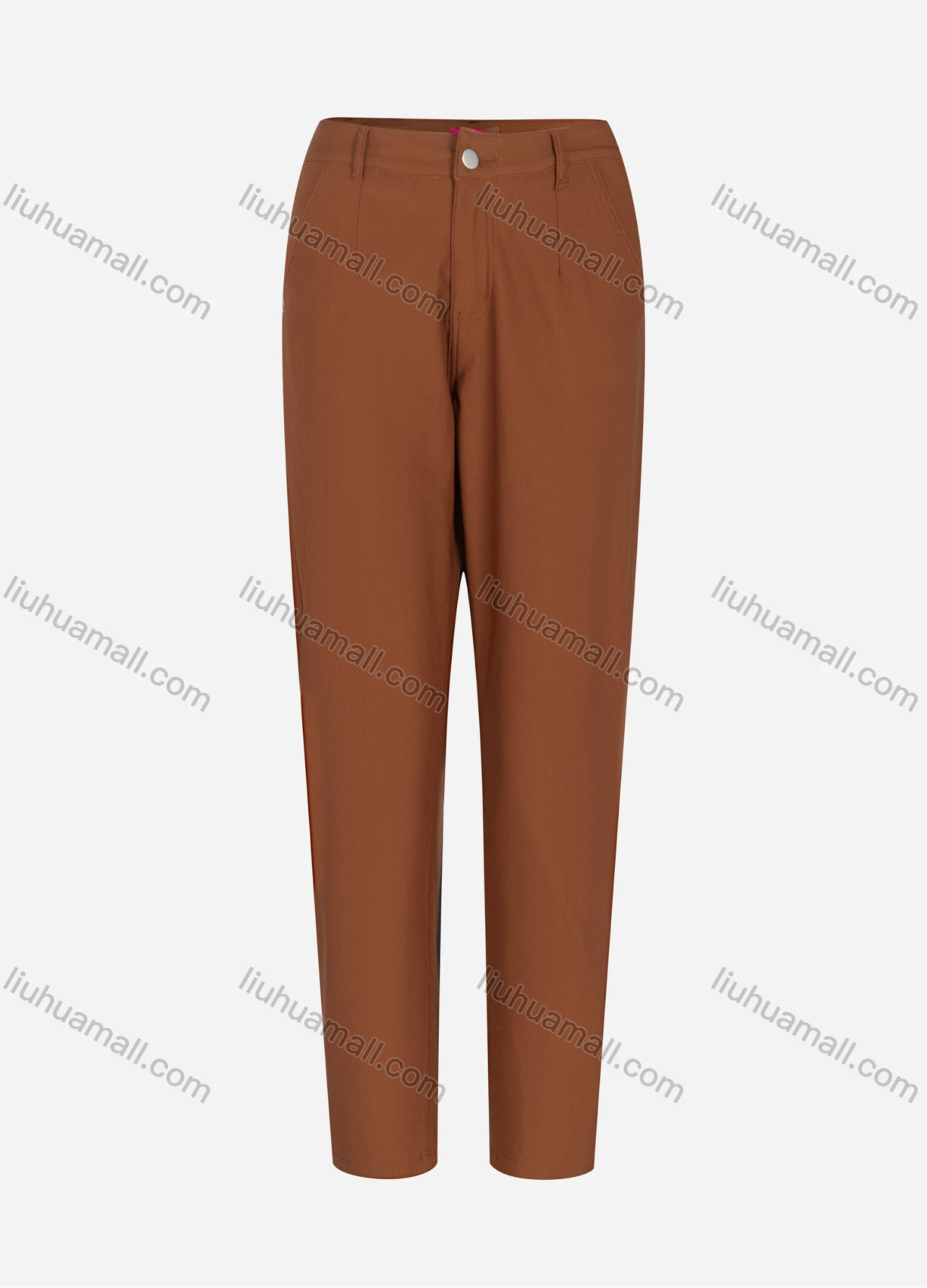 Wholesale Women's Casual Plain High Waist Straight Leg Ankle Length Pants LKC-001# - Liuhuamall
