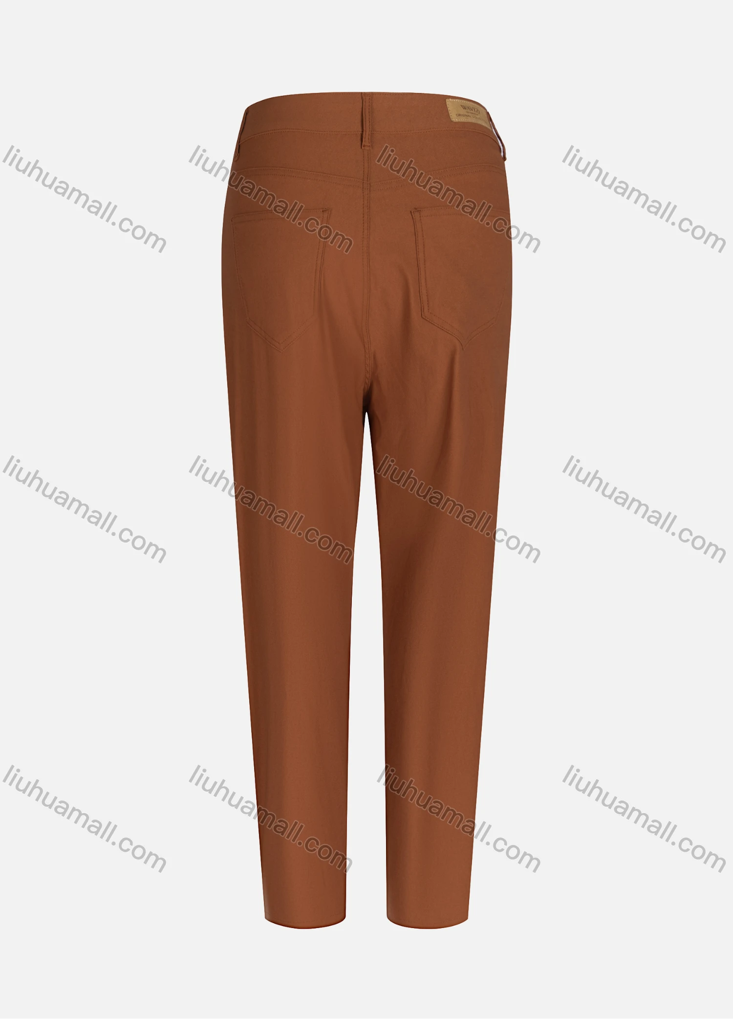 Wholesale Women's Casual Plain High Waist Straight Leg Ankle Length Pants LKC-001# - Liuhuamall