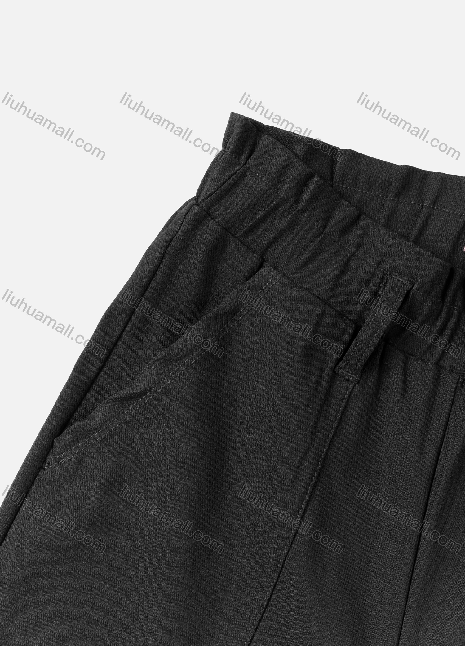 Wholesale Women's Casual Plain High Waist Wide Leg Ankle Length Pants With Belt W-10BK# - Liuhuamall