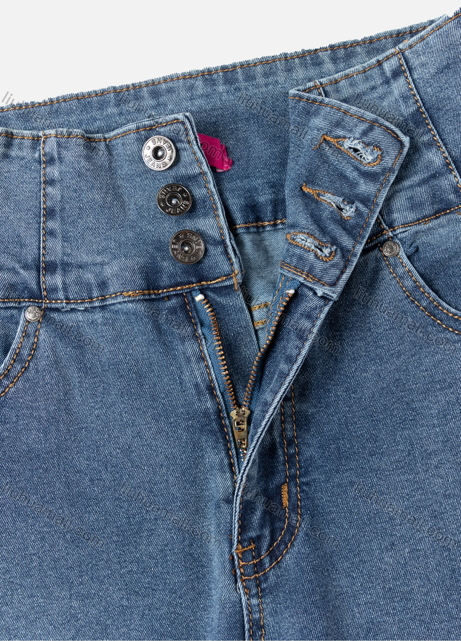 Wholesale Women's Casual Plain High Waist Straight Leg Ankle Length Skinny Fit Jeans MJ-294BU# - Liuhuamall