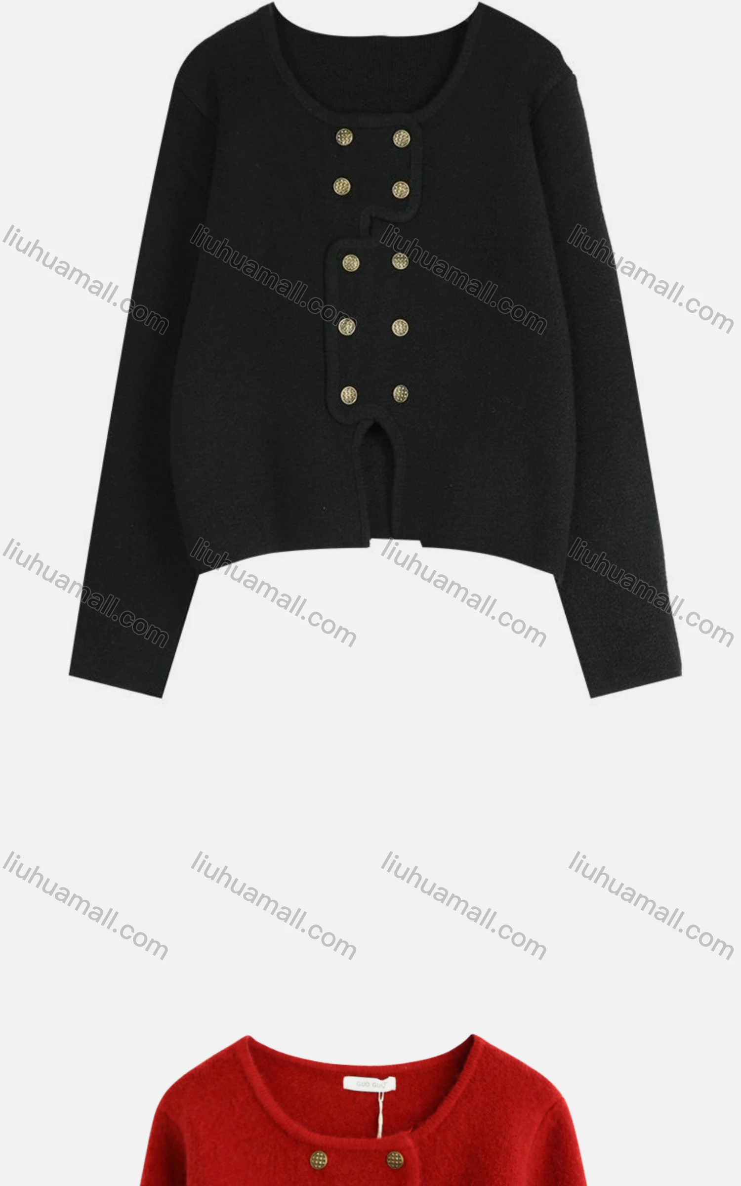 Wholesale Women's Casual Crew Neck Plain Button Down Knit Cardigan 8160# - Liuhuamall