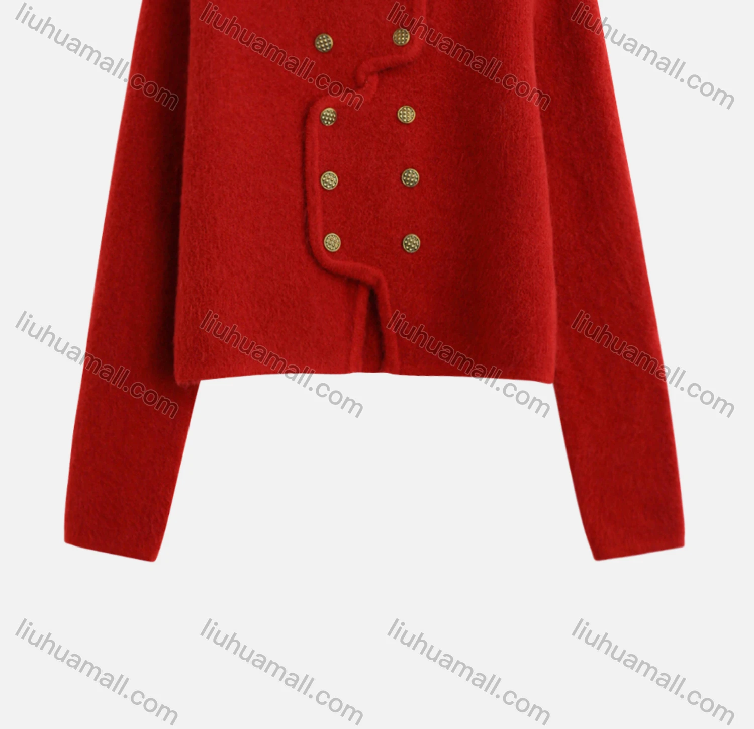 Wholesale Women's Casual Crew Neck Plain Button Down Knit Cardigan 8160# - Liuhuamall